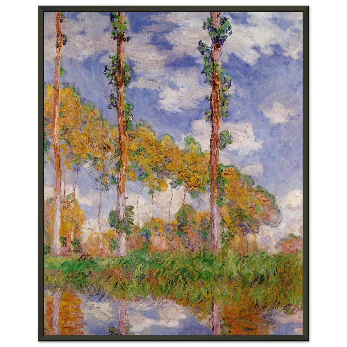 claude monet Three Trees in Summer Framed Art Print - Aluminum Frame - 70x100 cm / 28x40 inches