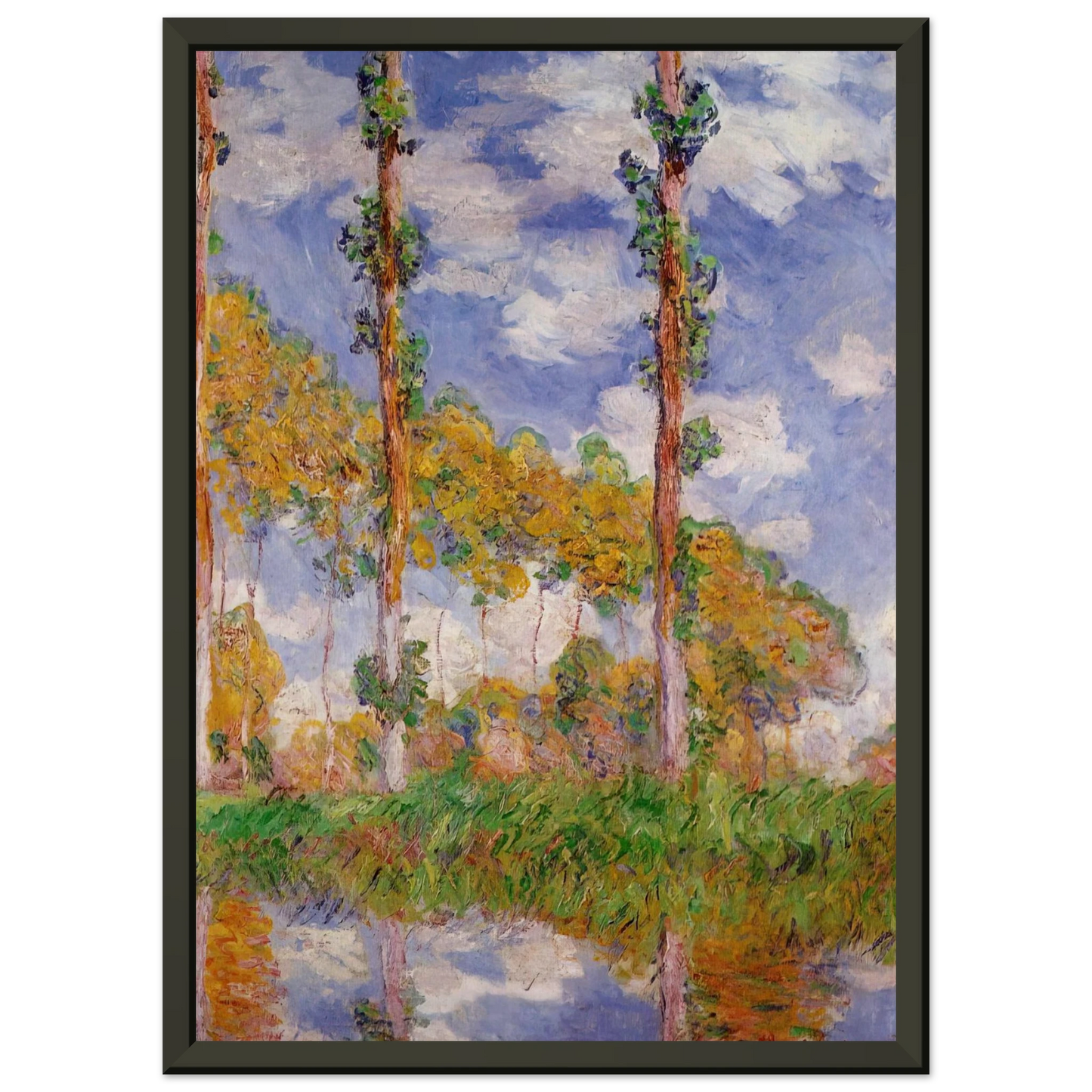 claude monet Three Trees in Summer Framed Art Print - Aluminum Frame - 60x80 cm / 24x32 inches