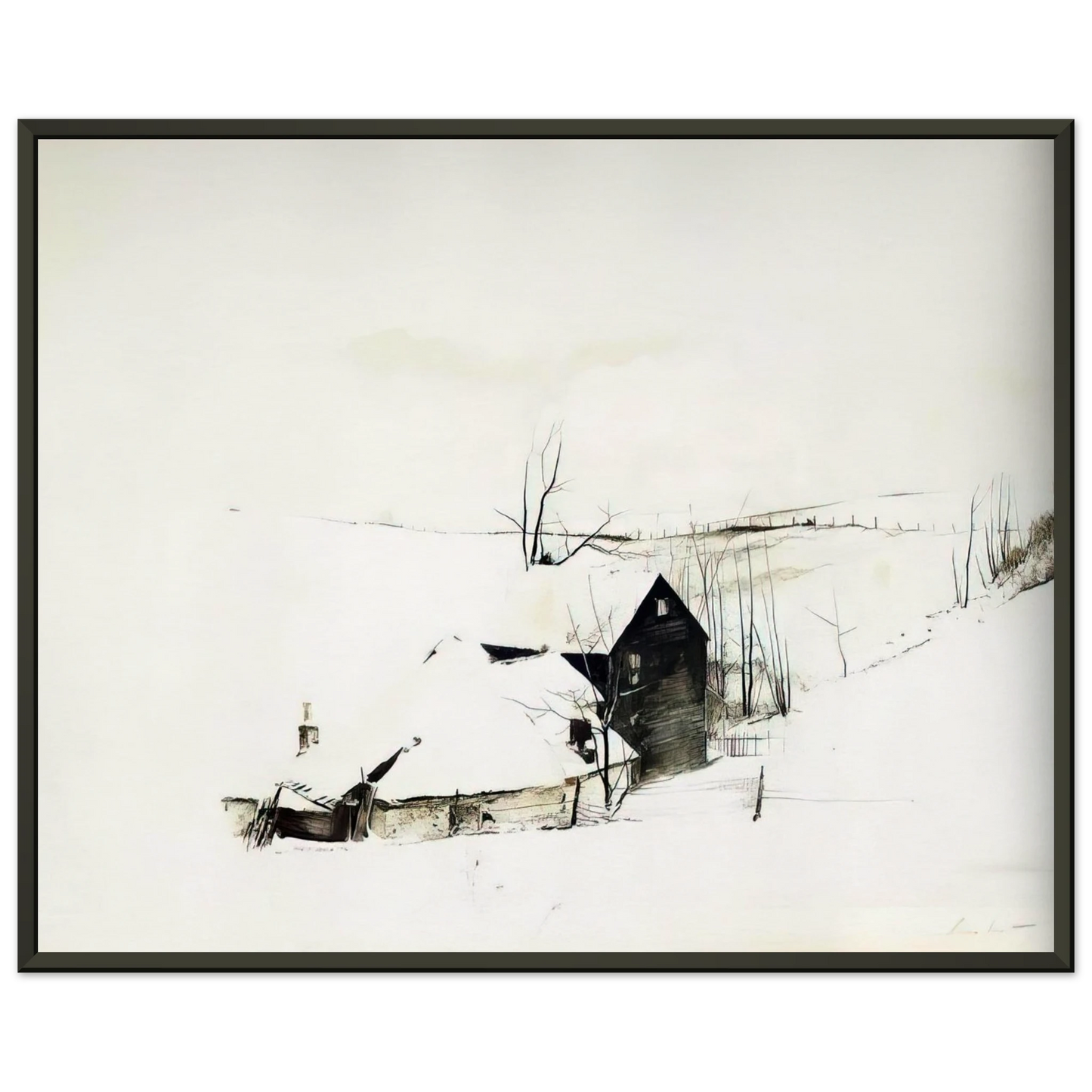 Andrew Wyeth THE CORNER Framed Art Print - Aluminum Frame - 60x80 cm / 24x32 inches