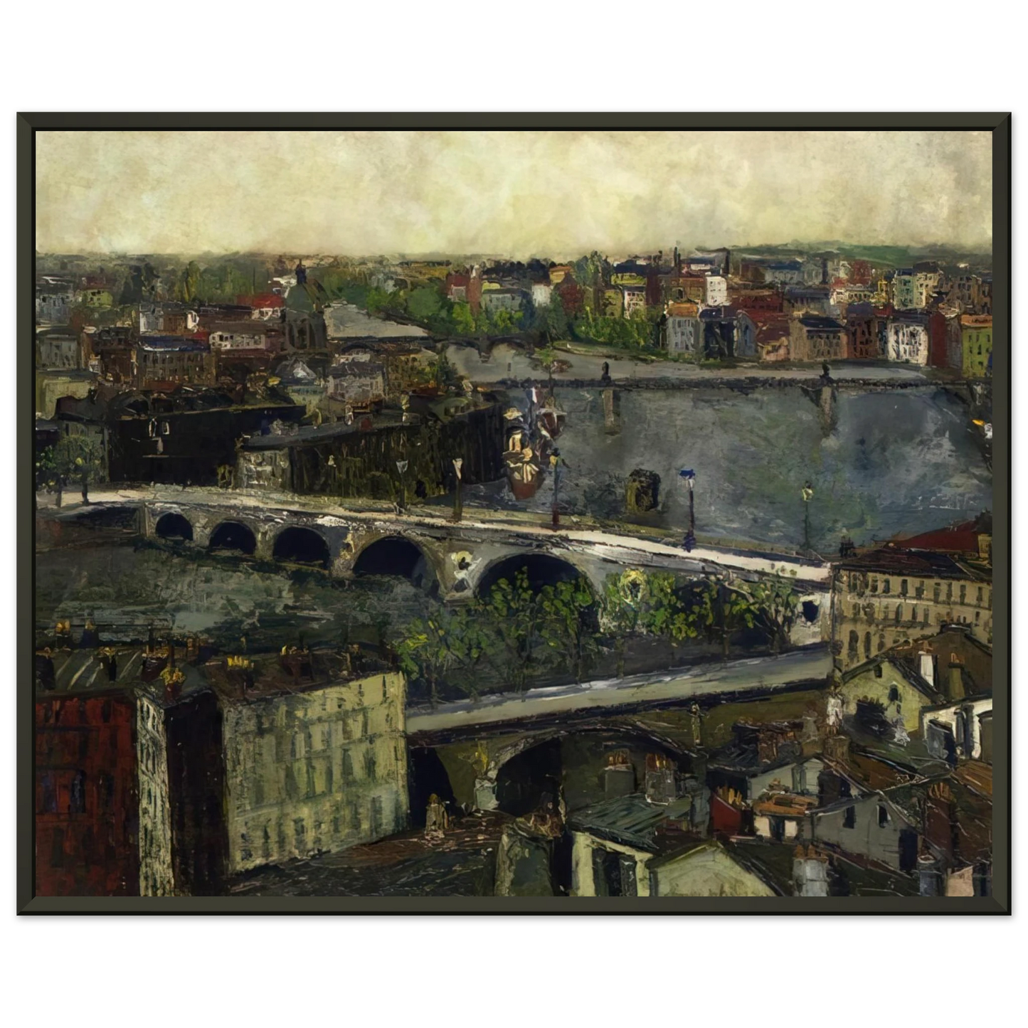 Maurice Utrillo THE BRIDGES OF TOULOUSE Framed Art Print - Aluminum Frame - 60x80 cm / 24x32 inches