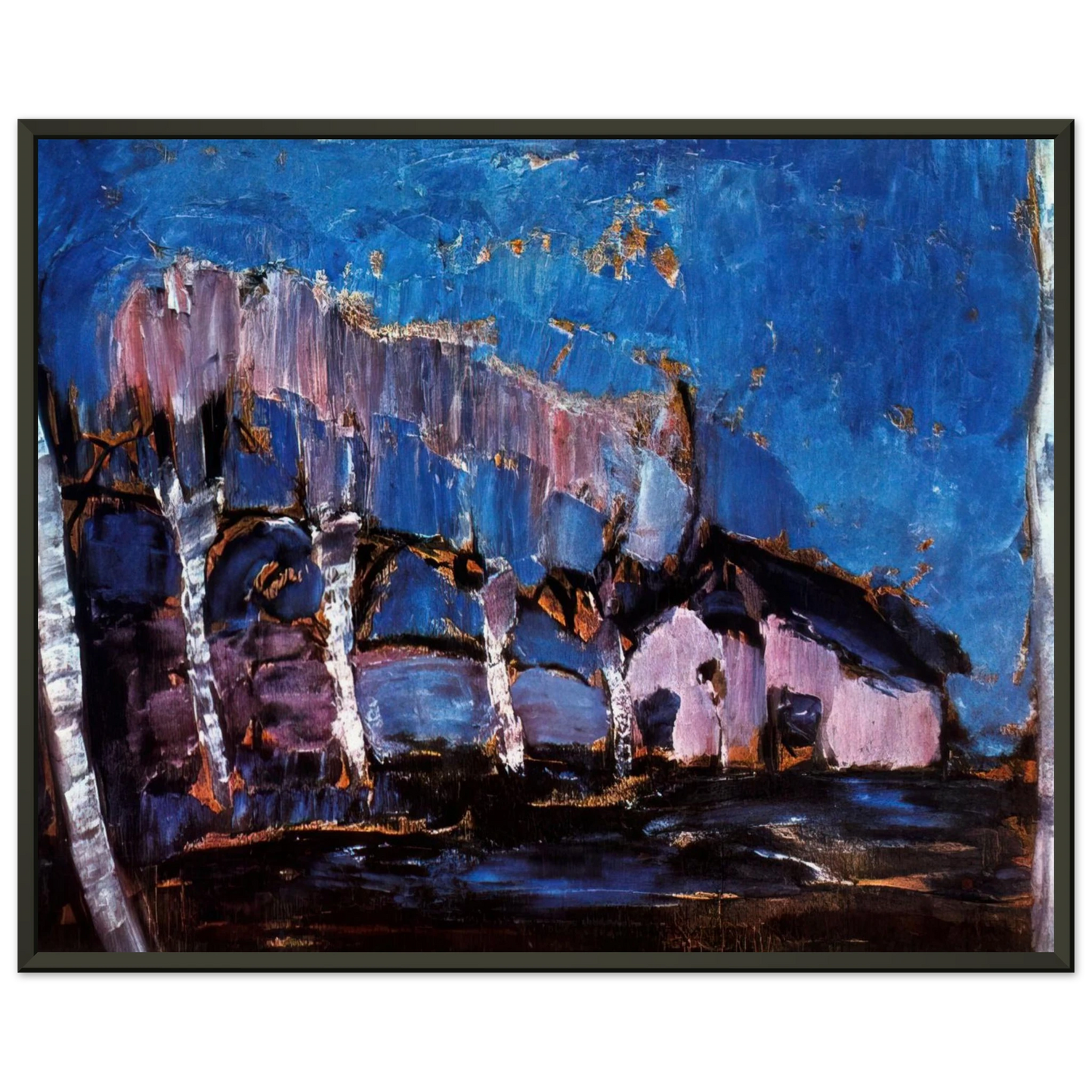Piet Mondrian  Evening landscape Framed Art Print  - Aluminum Frame - 60x80 cm / 24x32 inches