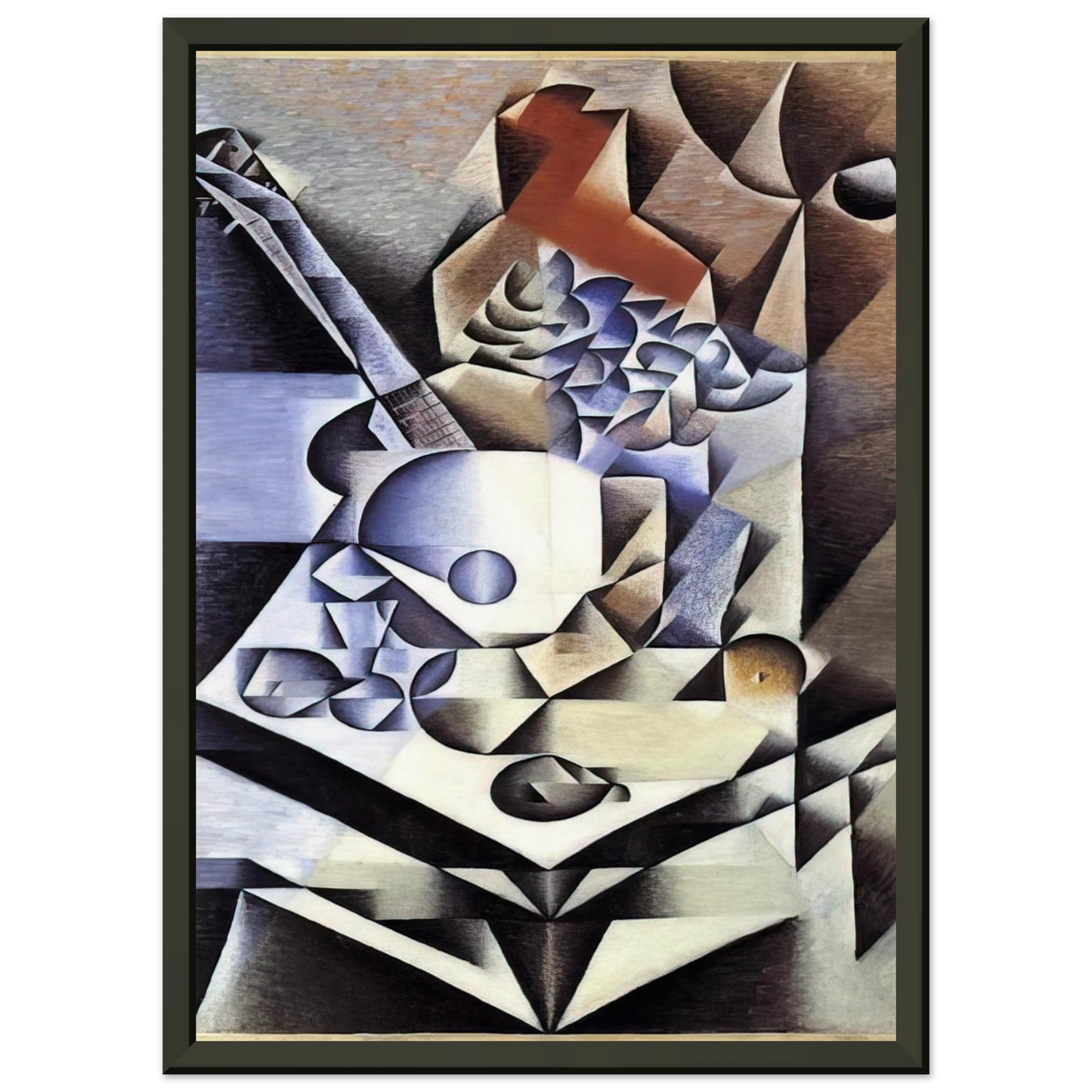 Juan Gris  STILL LIFE WITH FLOWERS 1912 Framed Art Print  - Aluminum Frame - 60x80 cm / 24x32 inches