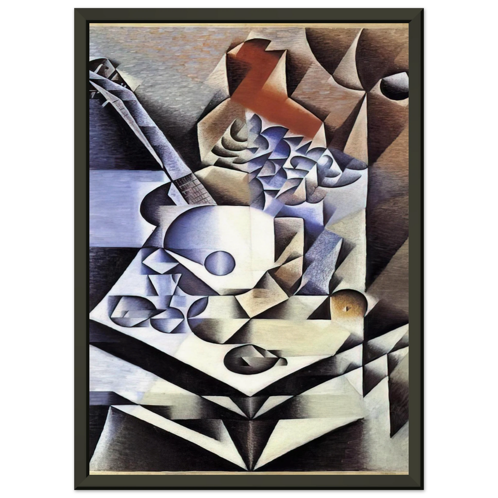 Juan Gris  STILL LIFE WITH FLOWERS 1912 Framed Art Print  - Aluminum Frame - 60x80 cm / 24x32 inches