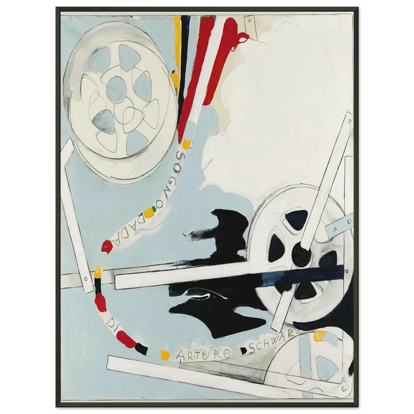 Mario Schifano Il Sogno Dada di Arturo Schwarz 1965 Framed Art Print - Aluminum Frame - 40x50 cm / 16x20 inches