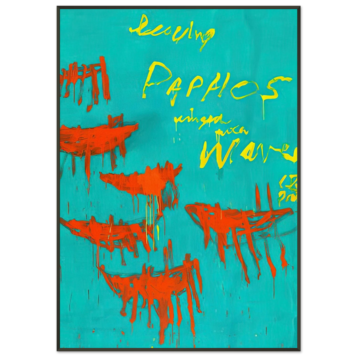 Cy Twombly Leaving Paphos Ringed With Waves V Framed Art Print - Aluminum Frame - 21x29.7 cm / 8x12"