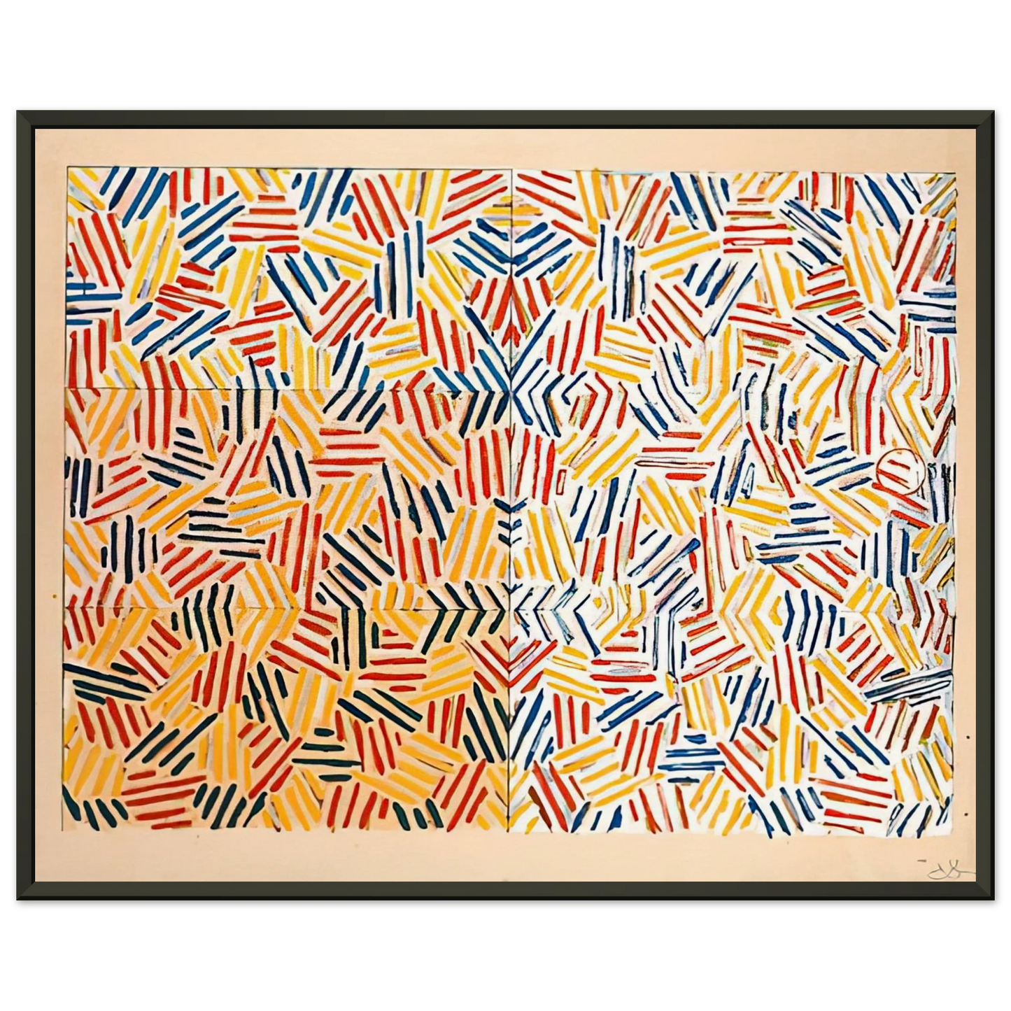 Jasper Johns CORPSE AND MIRROR 1969 0 Framed Art Print - Aluminum Frame - 40x50 cm / 16x20 inches