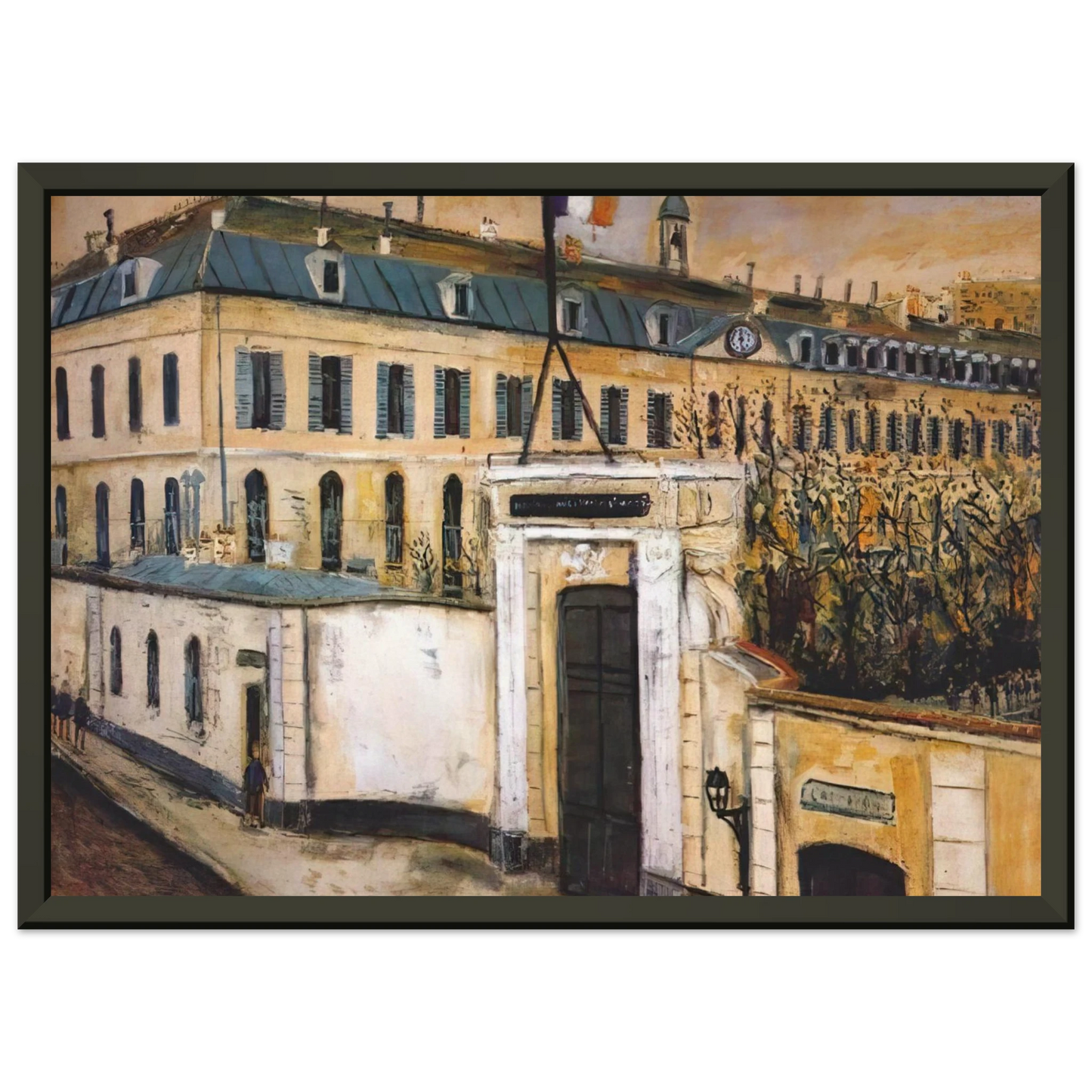 Maurice Utrillo MILITARY HOSPITAL Framed Art Print - Aluminum Frame - 60x80 cm / 24x32 inches