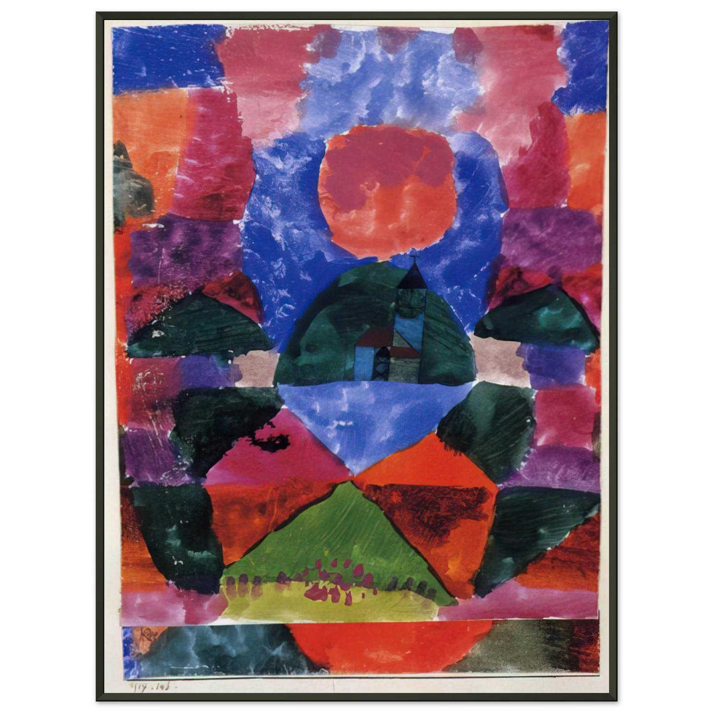 Paul Klee  A PRESSURE OF TEGERNSEE 1919 Framed Art Print  - Aluminum Frame - 70x100 cm / 28x40 inches