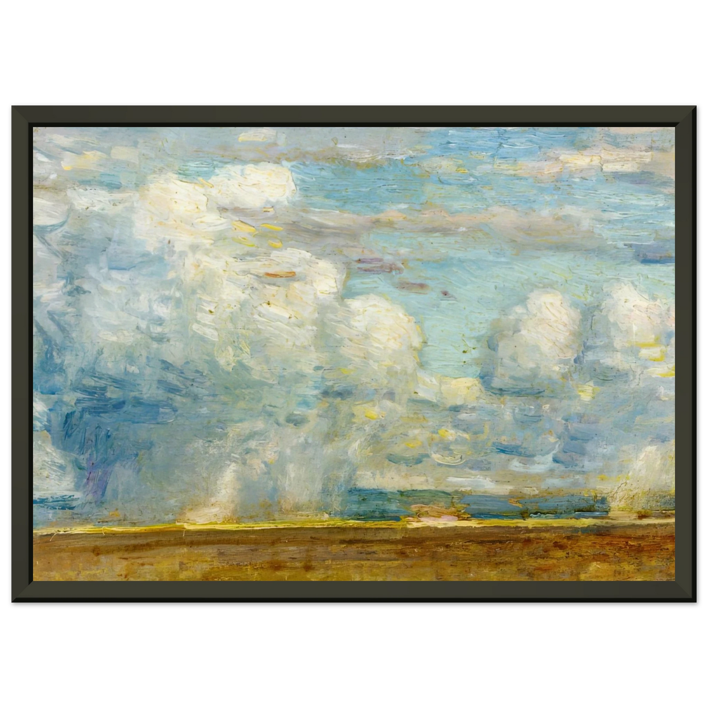 Childe Hassam Clouds also known as Rain Clouds over Oregon Desert Framed Art Print - Aluminum Frame - 70x100 cm / 28x40 inches