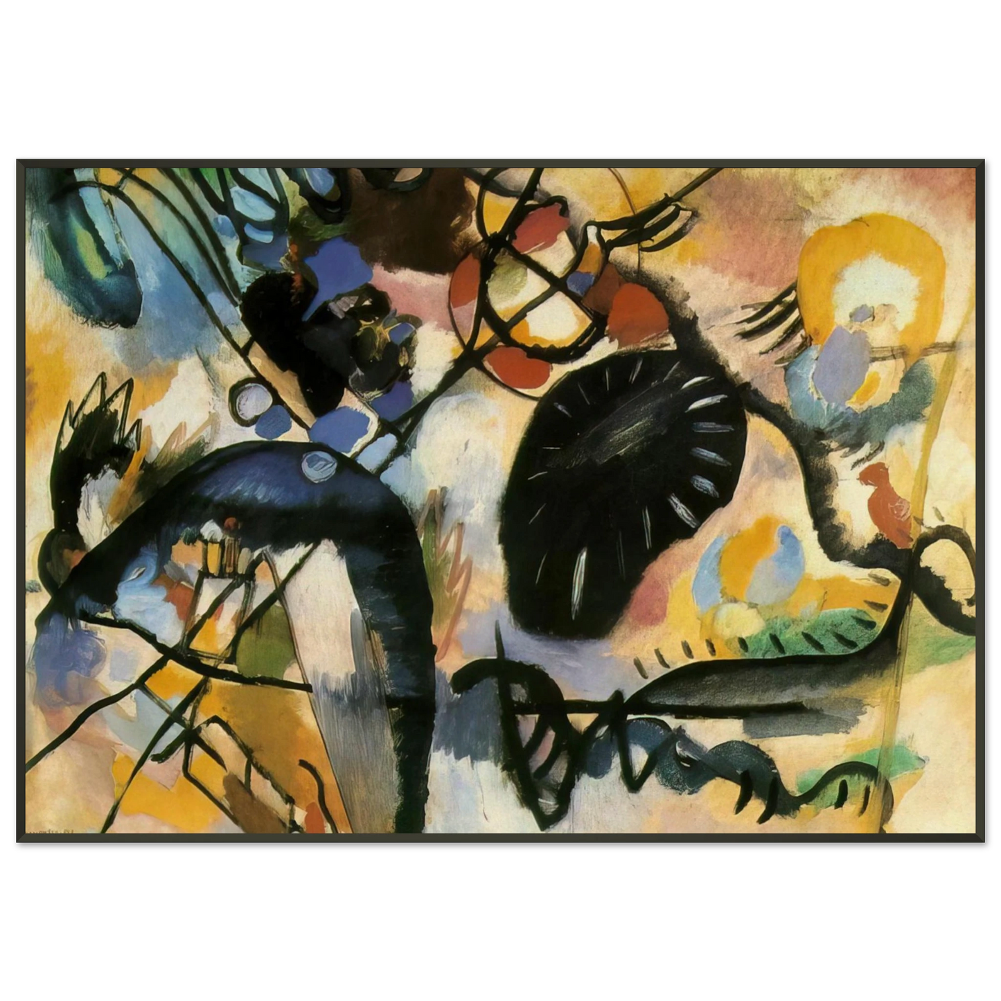 Wassily Kandinsky  BLACK SPOT 1912 Framed Art Print  - Aluminum Frame - 21x29.7 cm / 8x12"