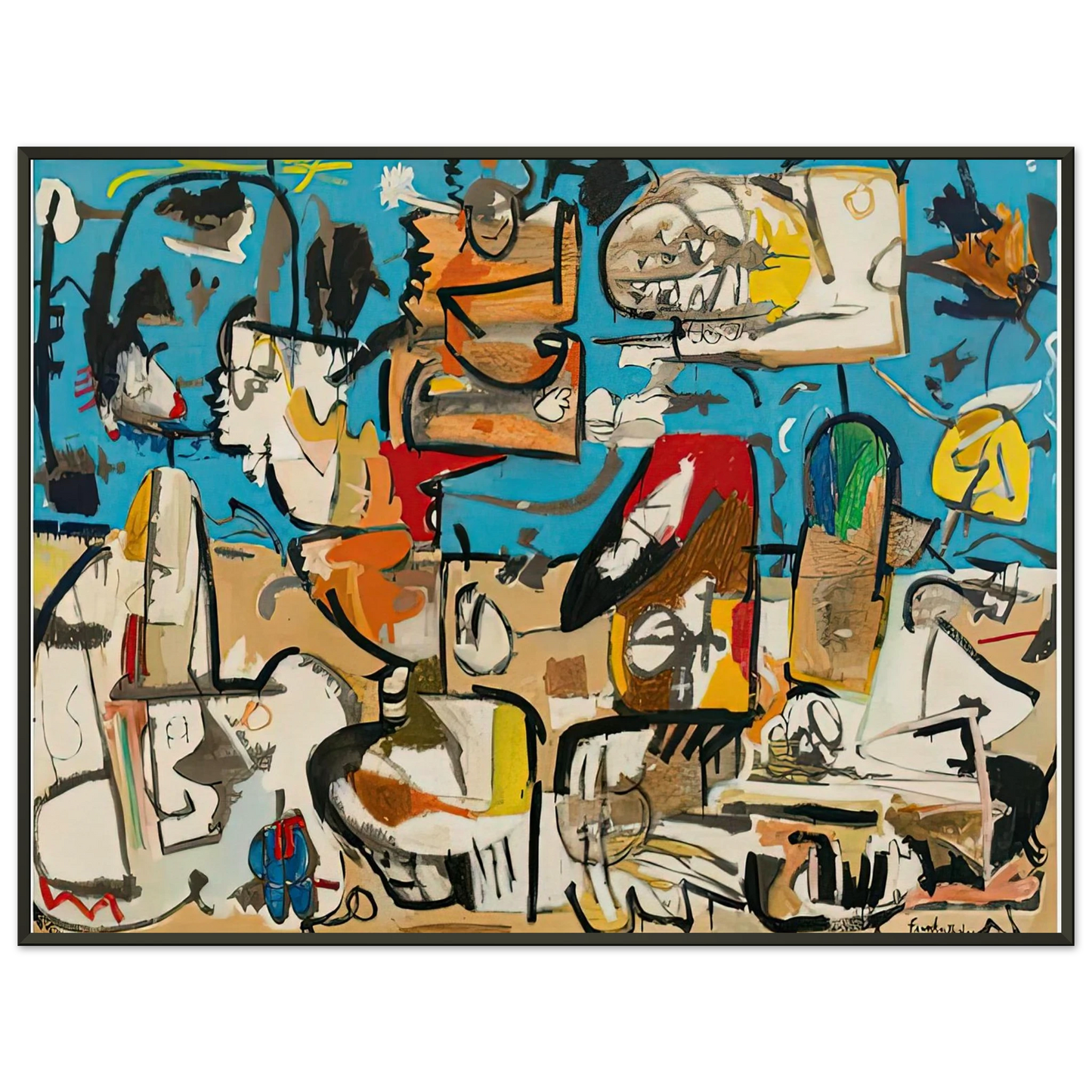 Helen Frankenthaler Untitled 1951 Framed Art Print - Aluminum Frame - 60x80 cm / 24x32 inches