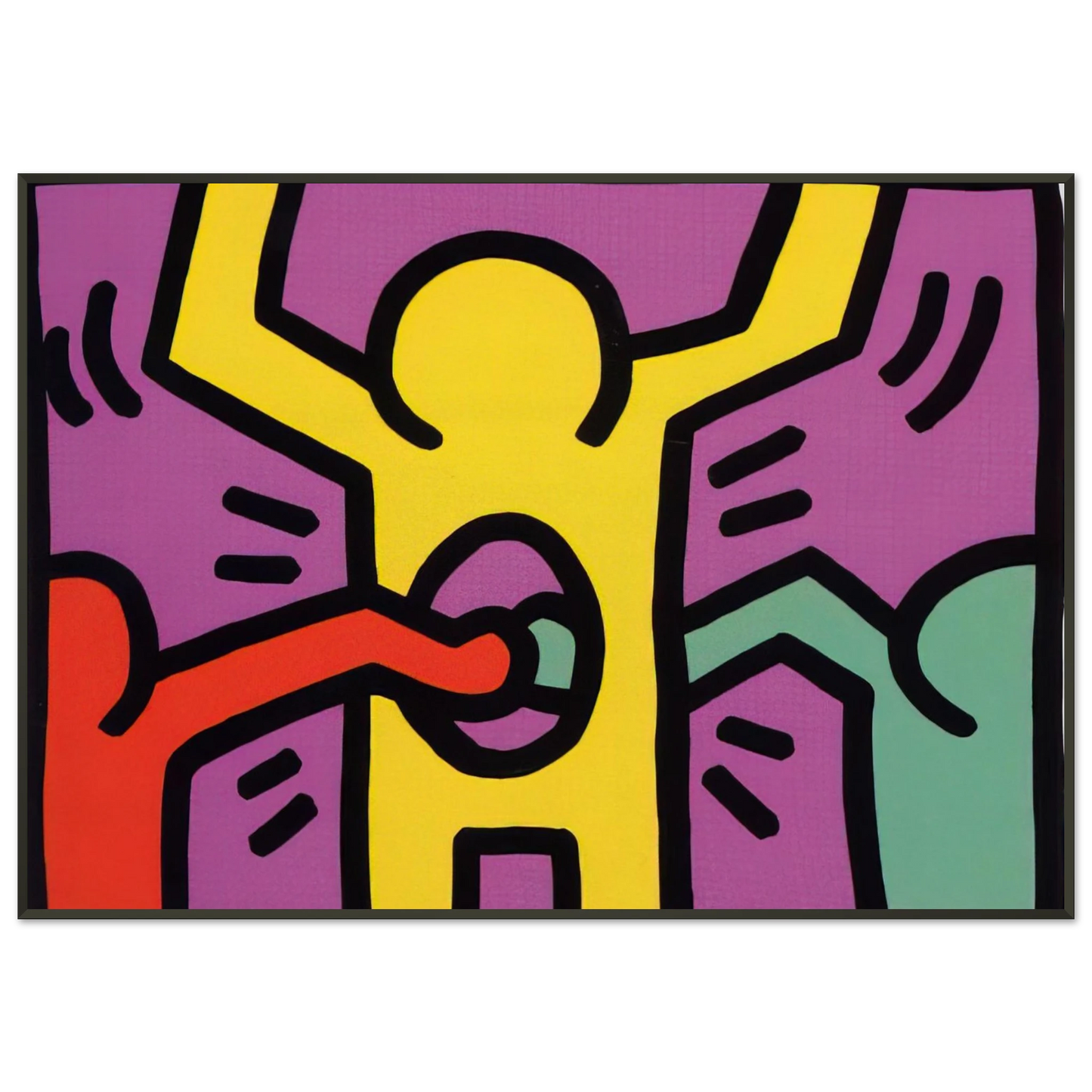 Keith Haring POP SHOP 1 1987 Framed Art Print - Aluminum Frame - 21x29.7 cm / 8x12"