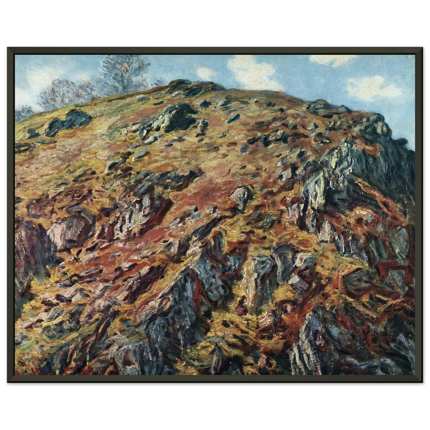 claude monet Study of Rocks Framed Art Print - Aluminum Frame - 60x80 cm / 24x32 inches