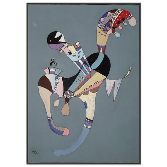 Wassily Kandinsky  A FLOATING FIGURE 1942 Framed Art Print  - Aluminum Frame - 21x29.7 cm / 8x12"