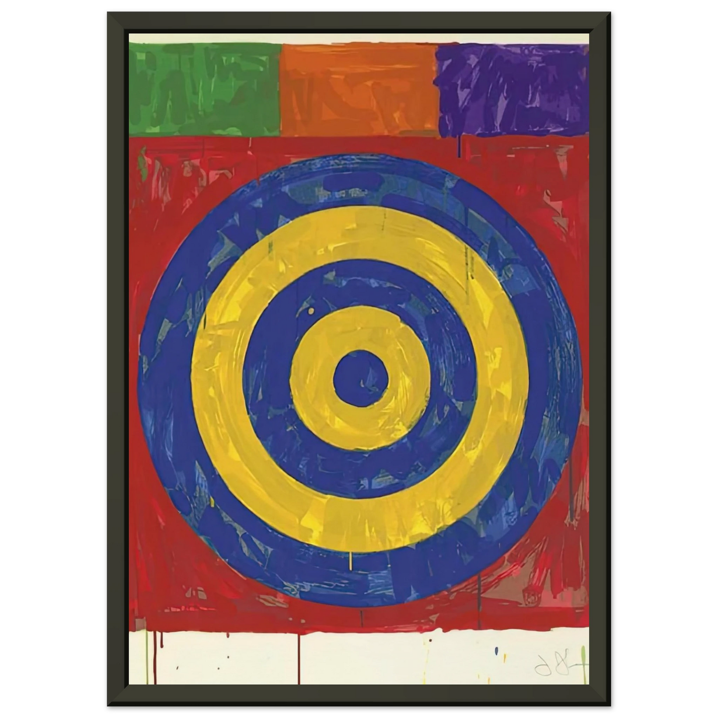 Jasper Johns TARGET ULAE 147 1974 Framed Art Print - Aluminum Frame - 40x50 cm / 16x20 inches