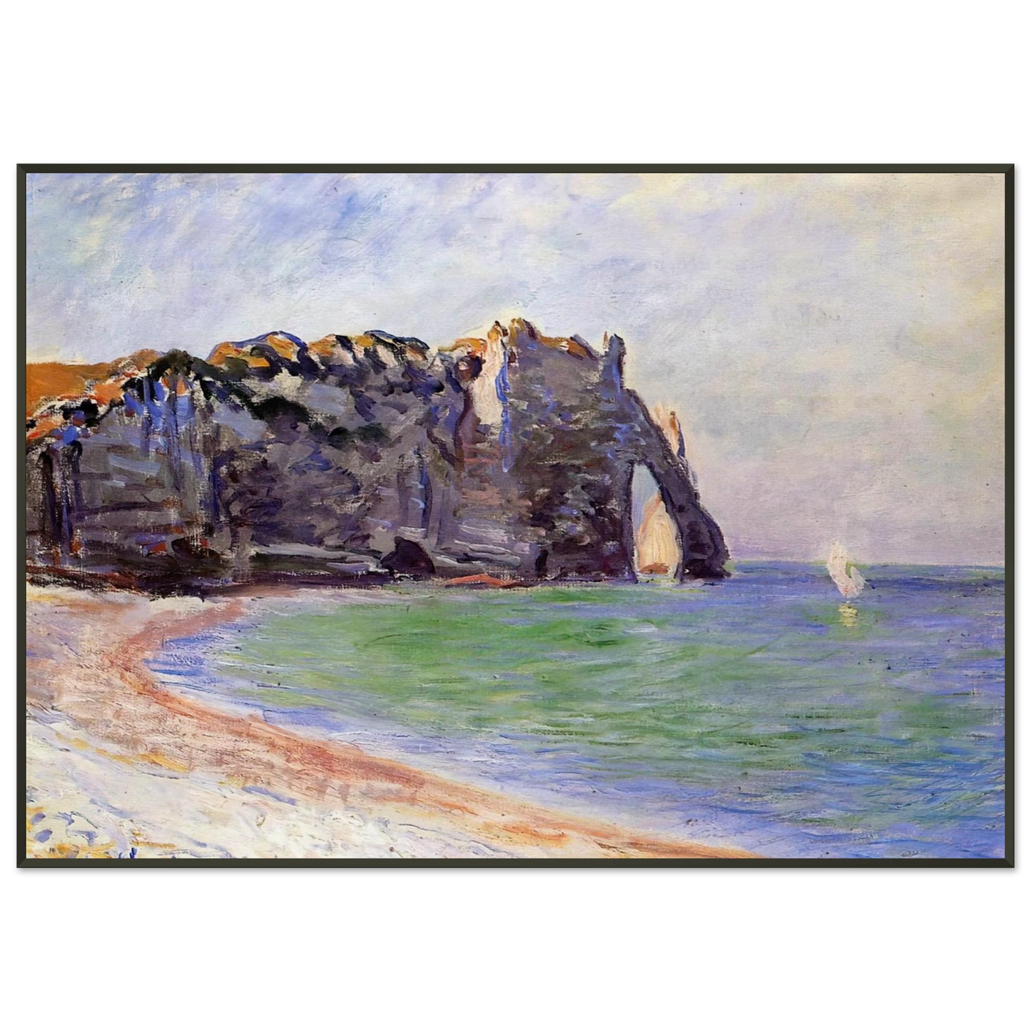 claude monet The Manneport Etretat the Porte dAval Framed Art Print - Aluminum Frame - 21x29.7 cm / 8x12"
