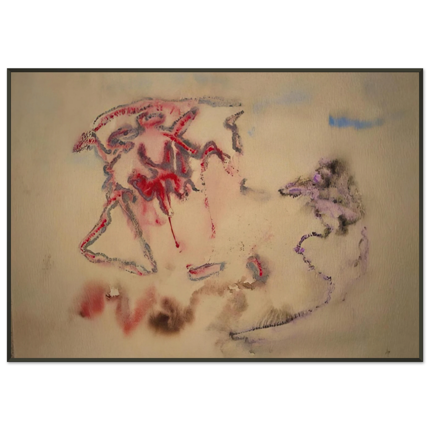 Henri Michaux UNTITLED 1958 Framed Art Print - Aluminum Frame - 21x29.7 cm / 8x12"