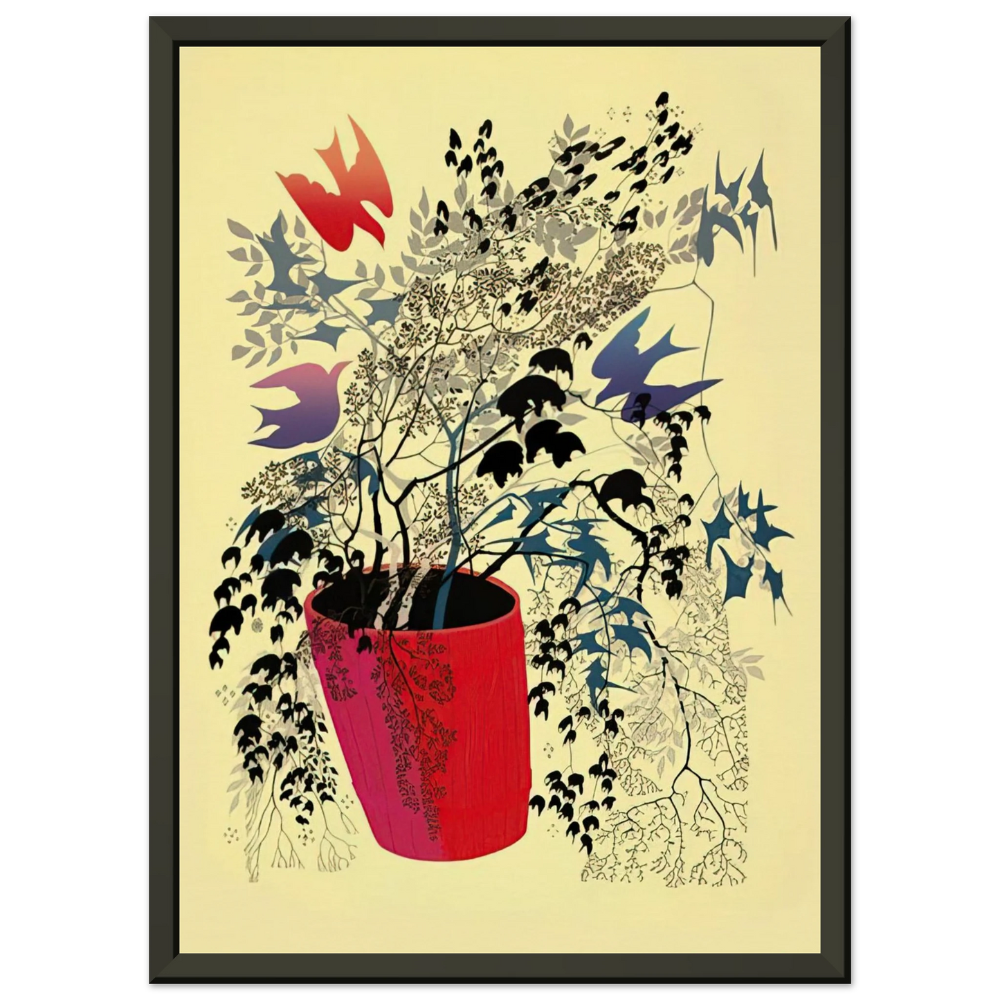 Eyvind Earle  Red Barrell Framed Art Print  - Aluminum Frame - 70x100 cm / 28x40 inches