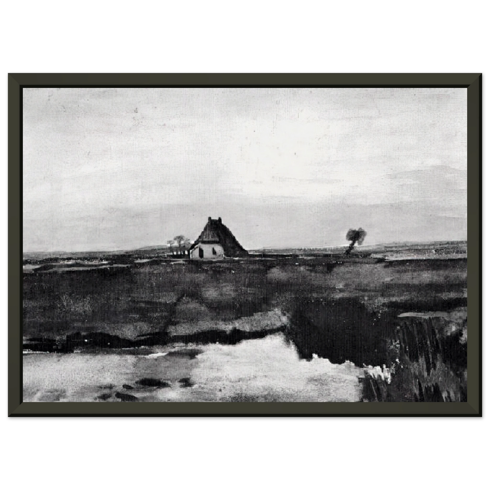Vincent van Gogh  Landscape with a Farm Framed Art Print  - Aluminum Frame - 40x50 cm / 16x20 inches