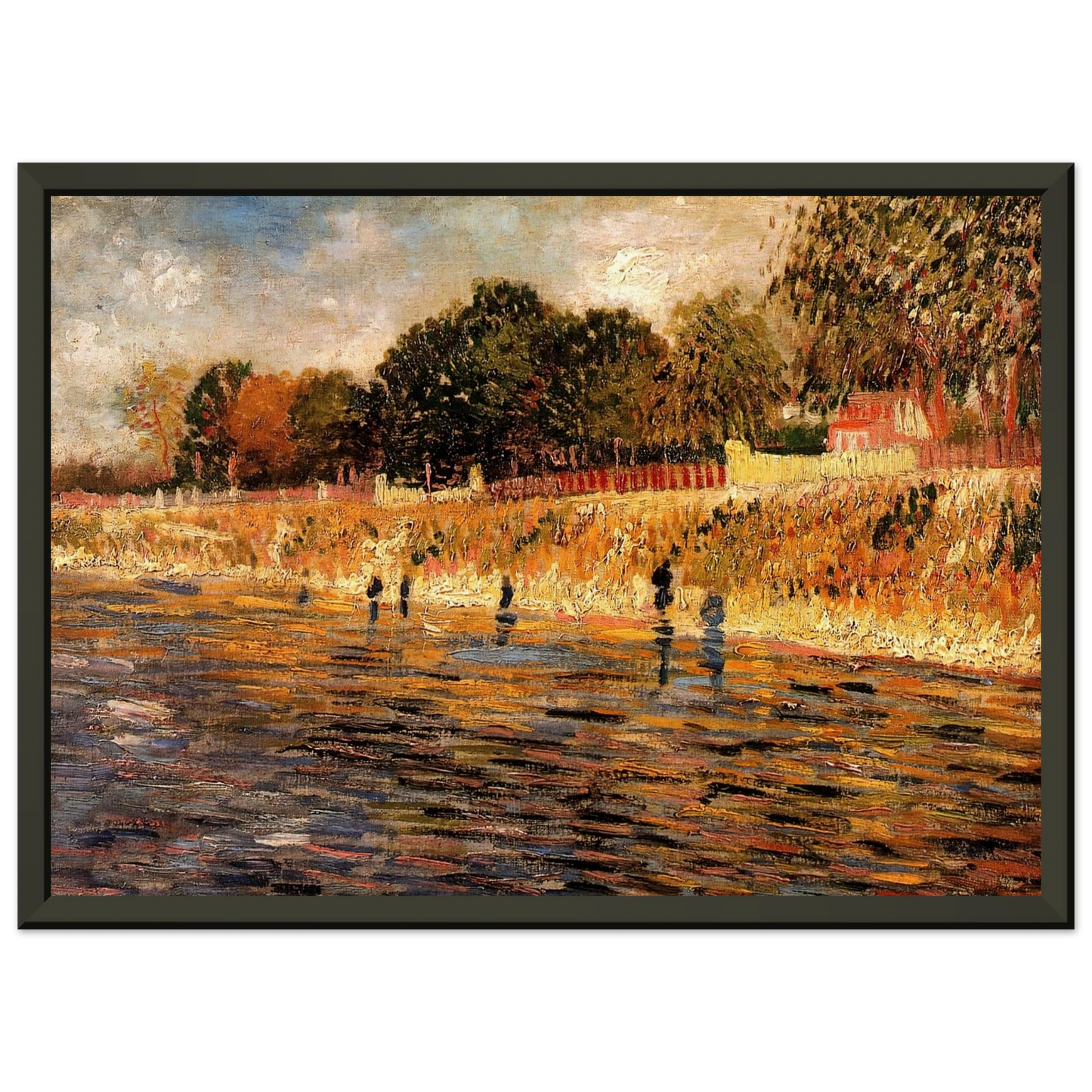 Vincent van Gogh  The Banks of the Seine Framed Art Print  - Aluminum Frame - 40x50 cm / 16x20 inches