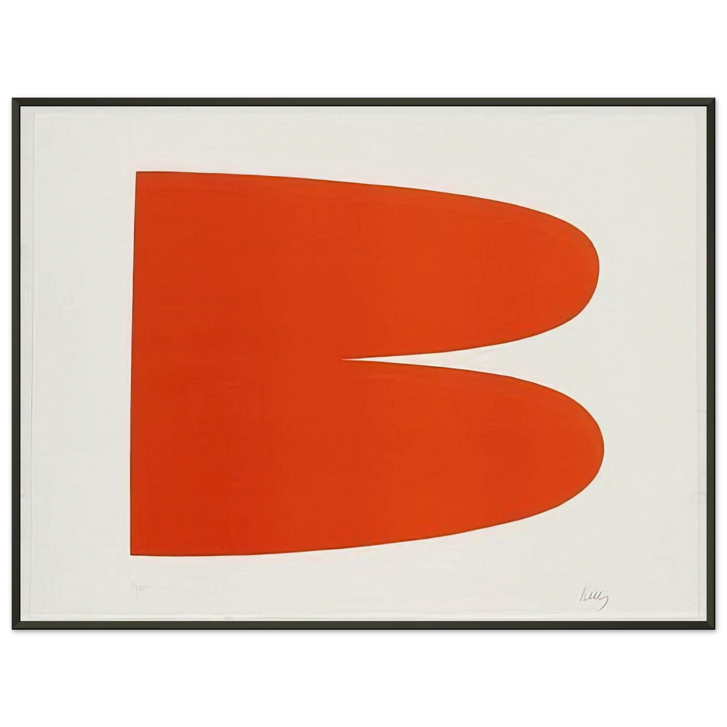 Ellsworth Kelly RedOrange from the Suite of TwentySeven Color Lithographs Framed Art Print - Aluminum Frame - 70x100 cm / 28x40 inches