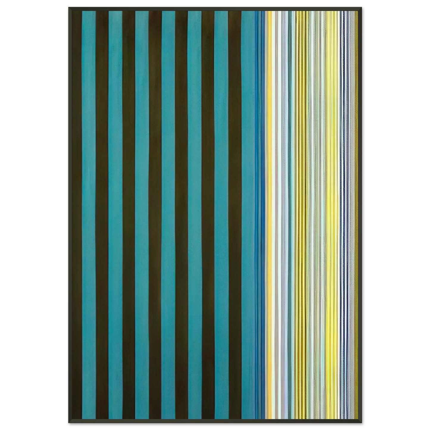 Gene Davis  Green Stripes  1970 Framed Art Print  - Aluminum Frame - 21x29.7 cm / 8x12"
