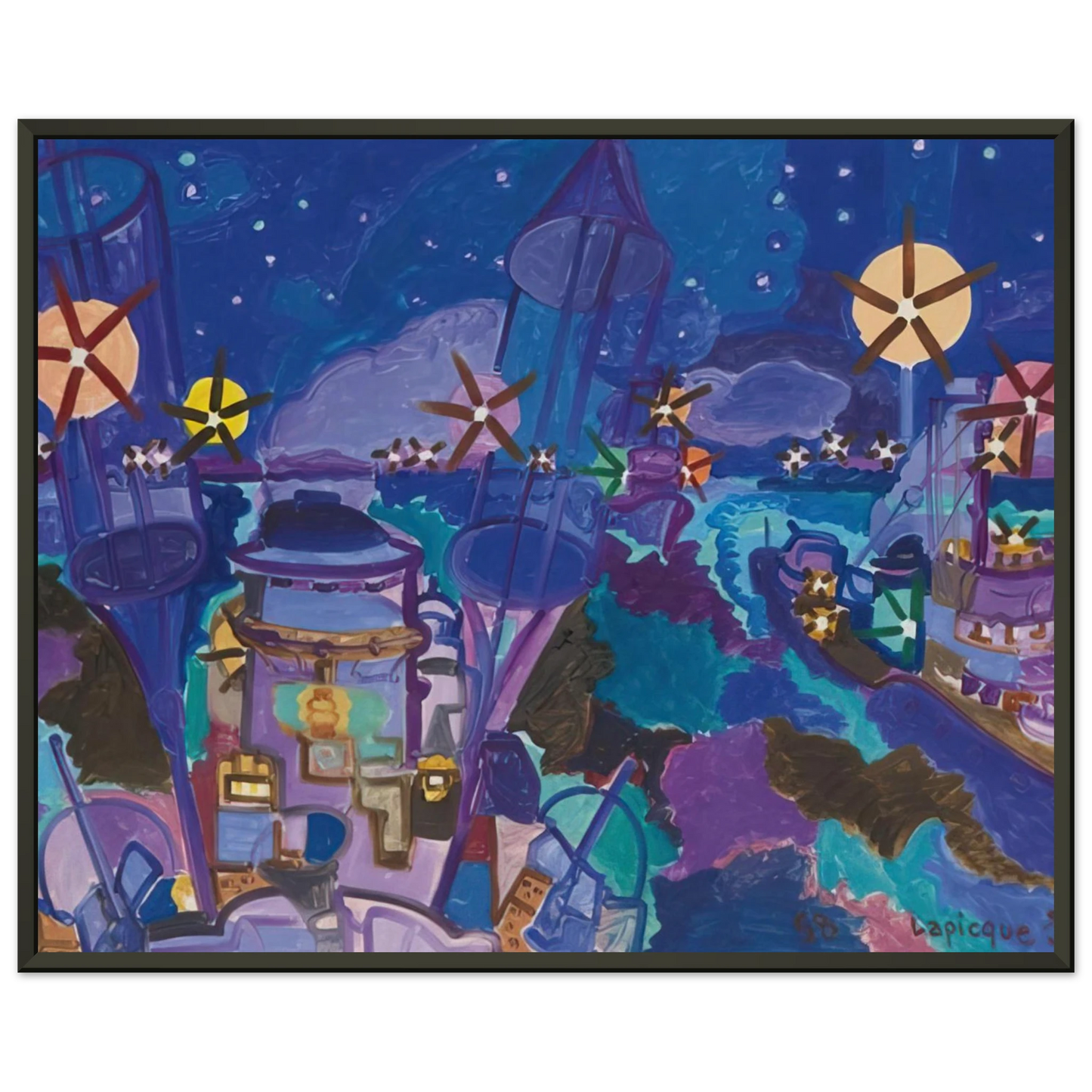 Charles Lapicque Manuvres de nuit 1958 Framed Art Print - Aluminum Frame - 60x80 cm / 24x32 inches