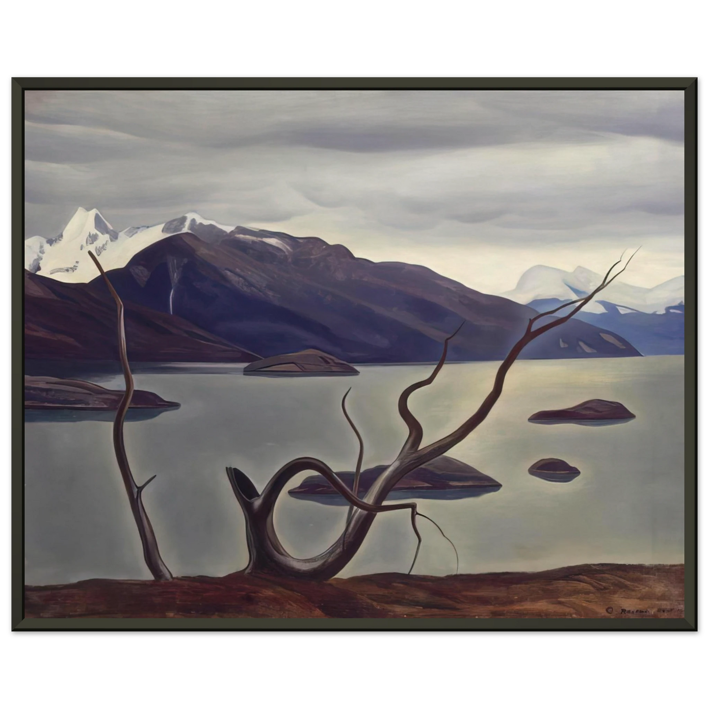 Rockwell Kent Admiralty Sound Tierra Del Fuego Framed Art Print - Aluminum Frame - 21x29.7 cm / 8x12"