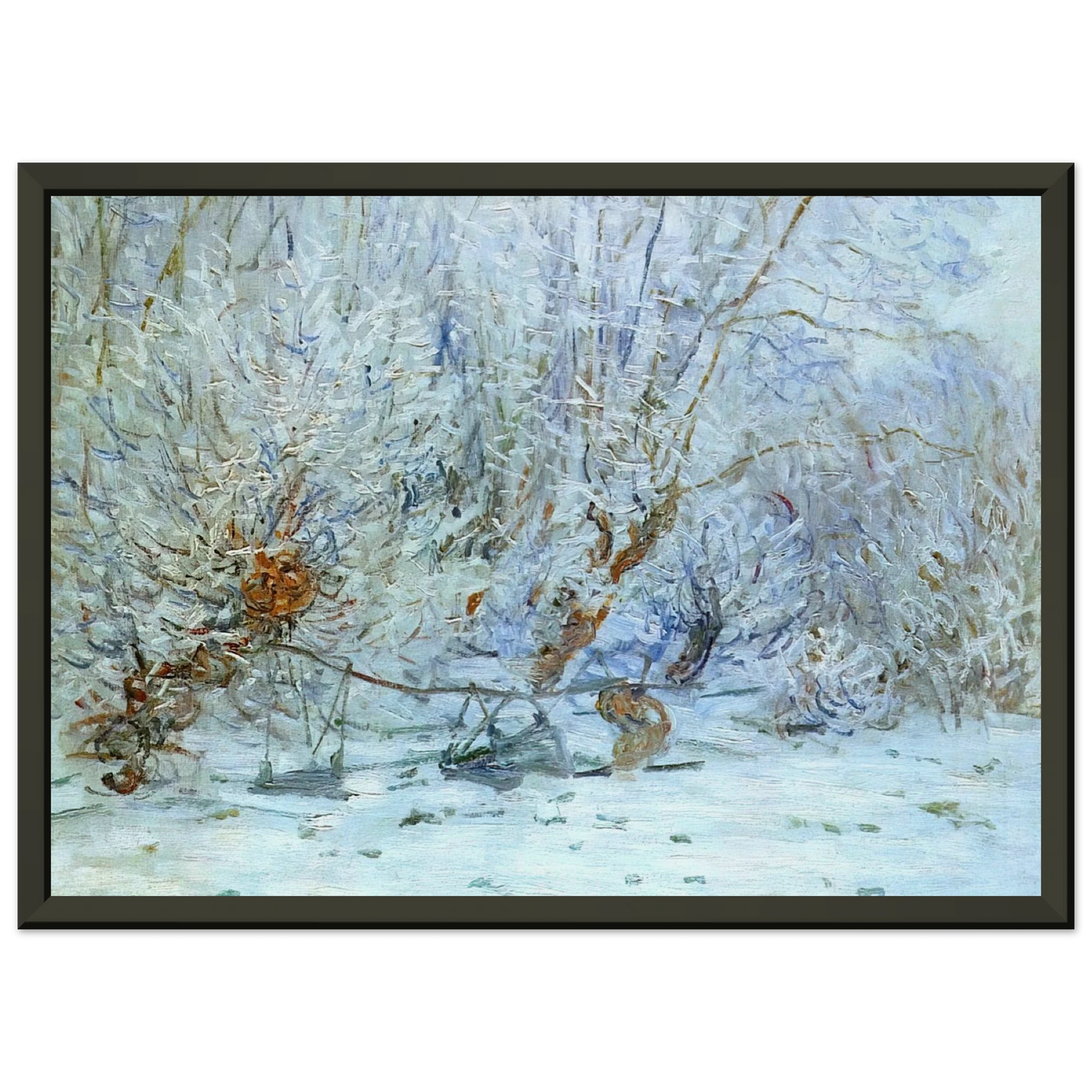 claude monet The Frost Framed Art Print - Aluminum Frame - 40x50 cm / 16x20 inches