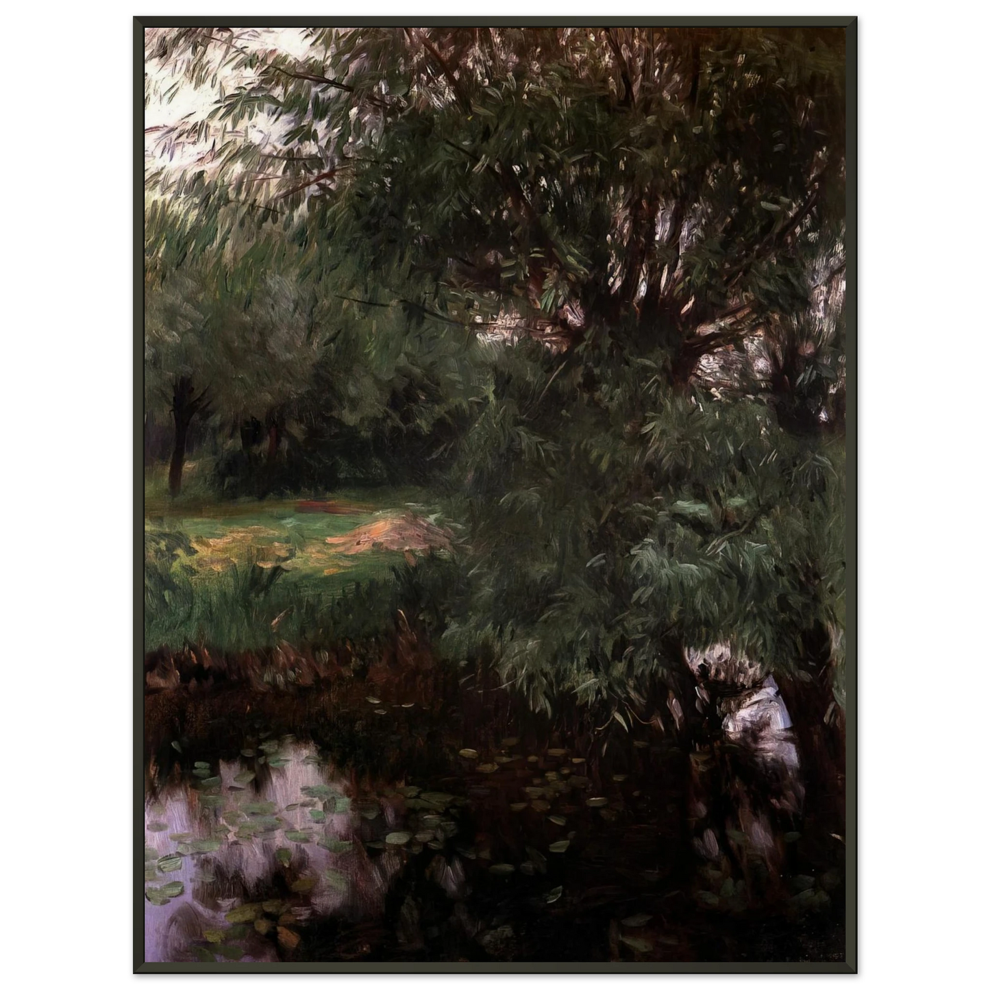 John Singer Sargent A Backwater at Wargrave Framed Art Print - Aluminum Frame - 40x50 cm / 16x20 inches