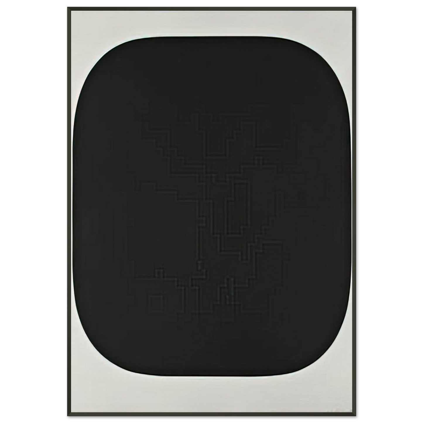 Ellsworth Kelly Black Variation IV from Second Curve series Framed Art Print - Aluminum Frame - 21x29.7 cm / 8x12"