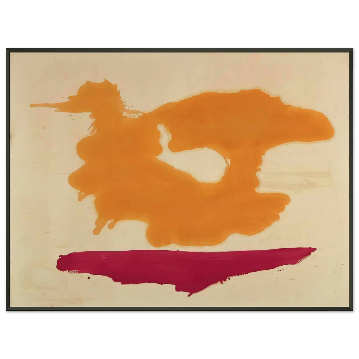 Helen Frankenthaler  Only Orange  1963 Framed Art Print  - Aluminum Frame - 60x80 cm / 24x32 inches