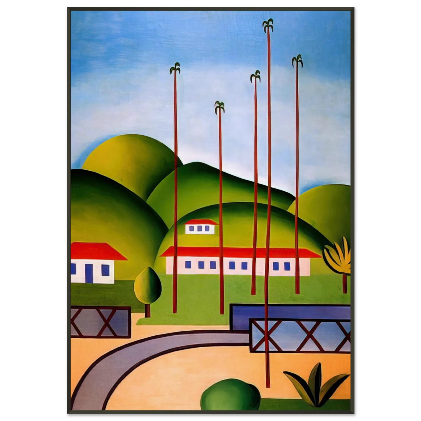 Tarsila do Amaral Palm Trees Framed Art Print - Aluminum Frame - 21x29.7 cm / 8x12"