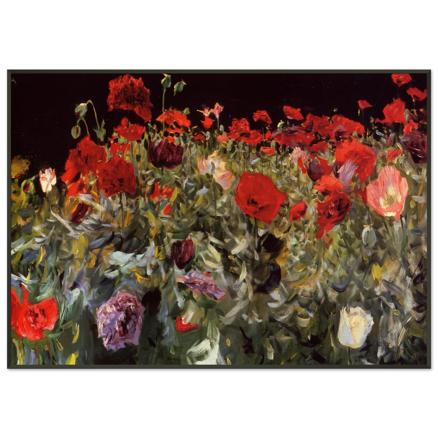 John Singer Sargent Poppies Framed Art Print - Aluminum Frame - 21x29.7 cm / 8x12"
