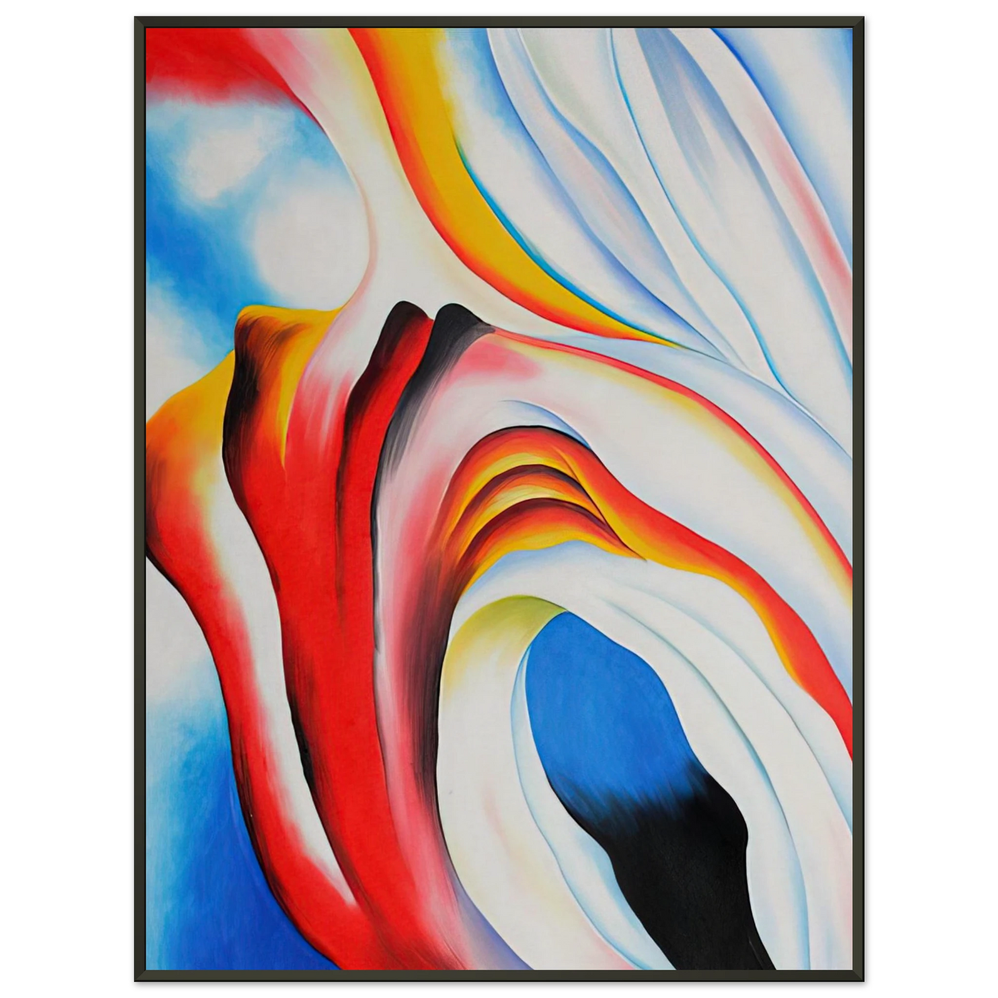 Georgia OKeeffe Music Pink and Blue Framed Art Print - Aluminum Frame - 70x100 cm / 28x40 inches