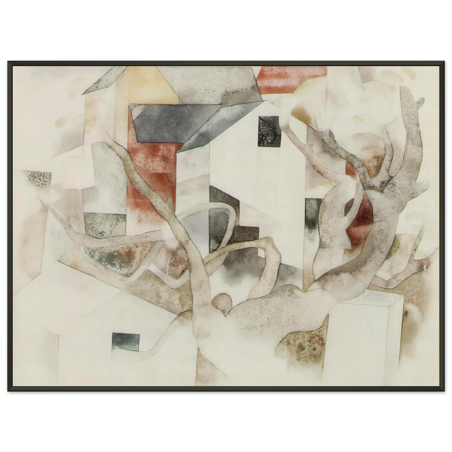 Charles Demuth Trees and Barns Bermuda 1917 Framed Art Print - Aluminum Frame - 60x80 cm / 24x32 inches