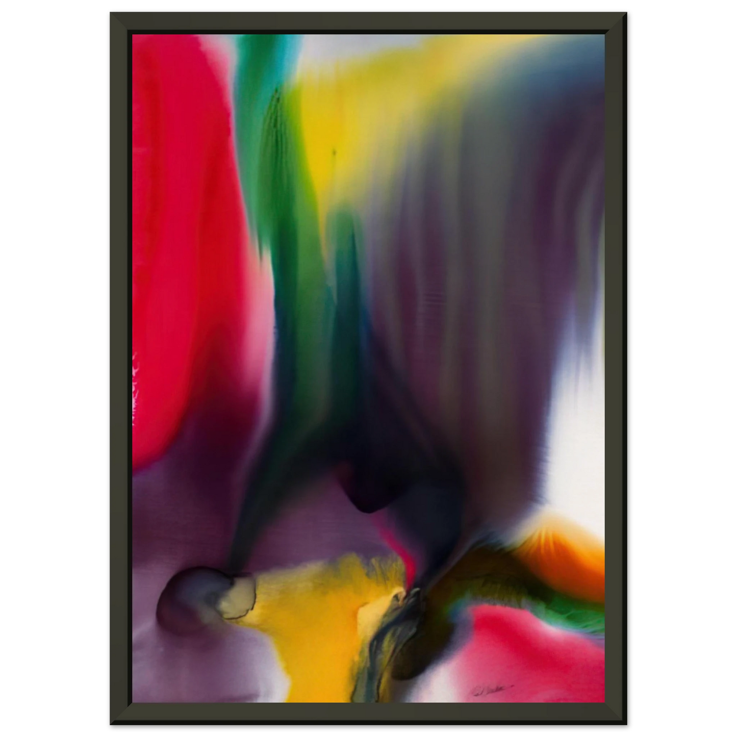 Paul Jenkins  Phenomena Agate Bridge  1978 Framed Art Print  - Aluminum Frame - 70x100 cm / 28x40 inches