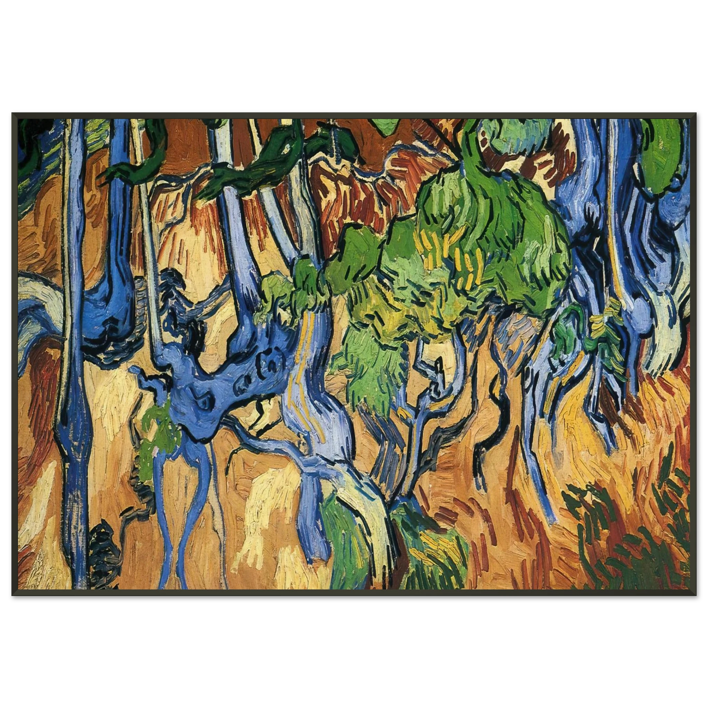 Vincent van Gogh Tree roots Framed Art Print - Aluminum Frame - 21x29.7 cm / 8x12"