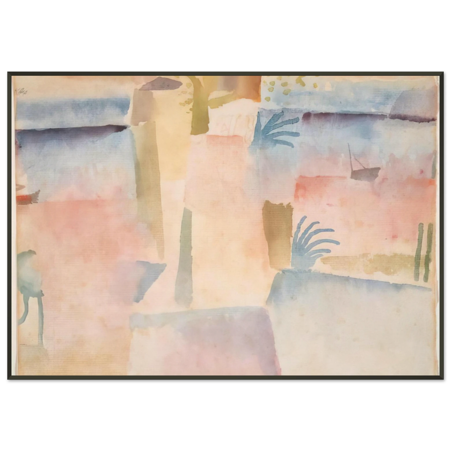 Paul Klee VIEW TOWARDS THE PORT OF HAMMAMET 1914 Framed Art Print - Aluminum Frame - 21x29.7 cm / 8x12"