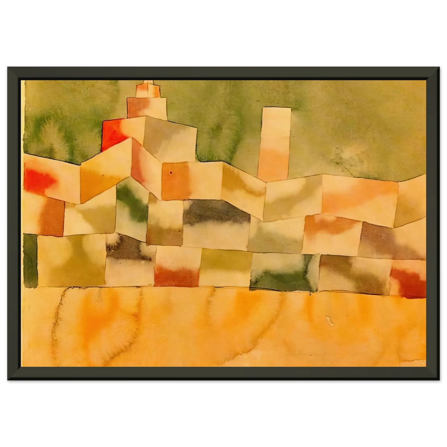 Paul Klee ORIENTAL ARCHITECTURE 1929 Framed Art Print - Aluminum Frame - 70x100 cm / 28x40 inches