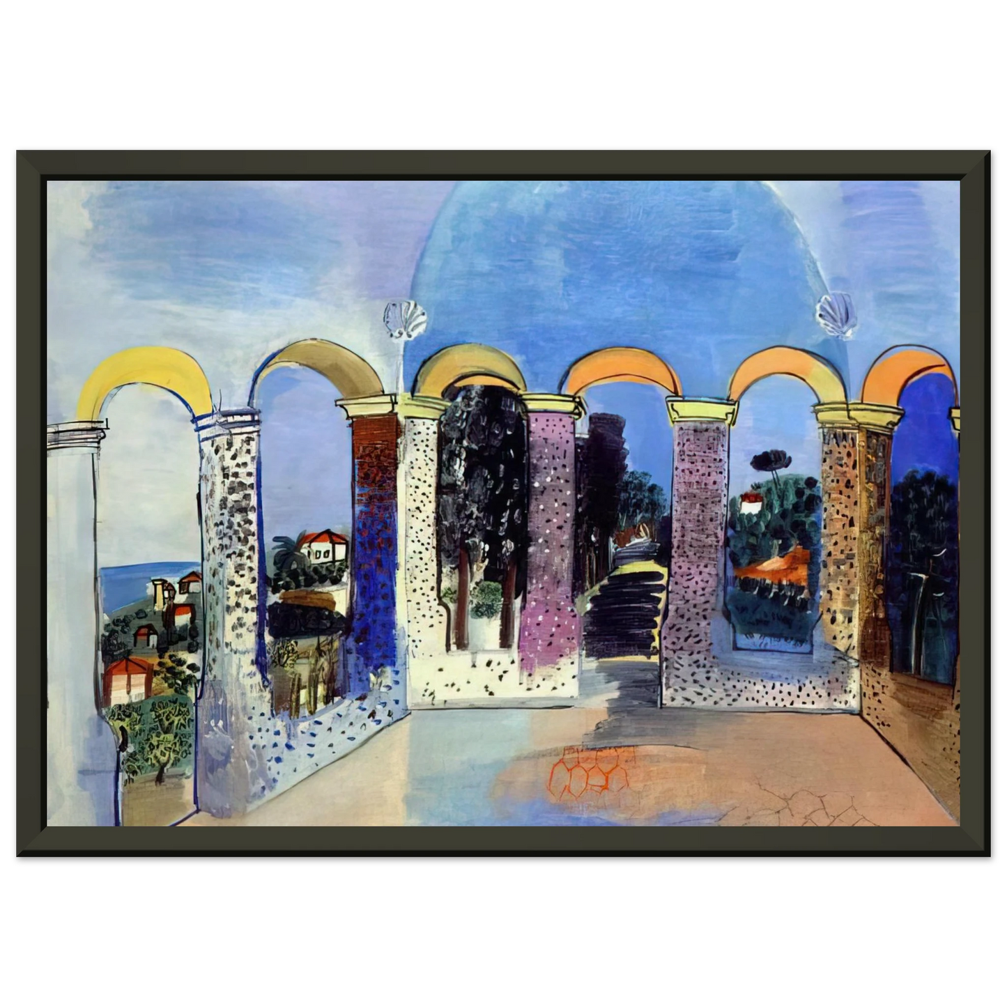 Raoul Dufy ARCADES AT VALLAURIS 1927 Framed Art Print - Aluminum Frame - 70x100 cm / 28x40 inches