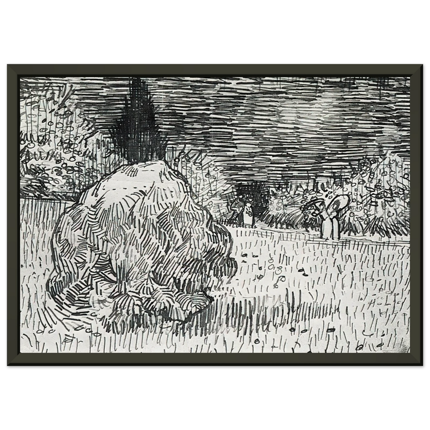 Vincent van Gogh Bush in the Park at Arles Framed Art Print - Aluminum Frame - 70x100 cm / 28x40 inches