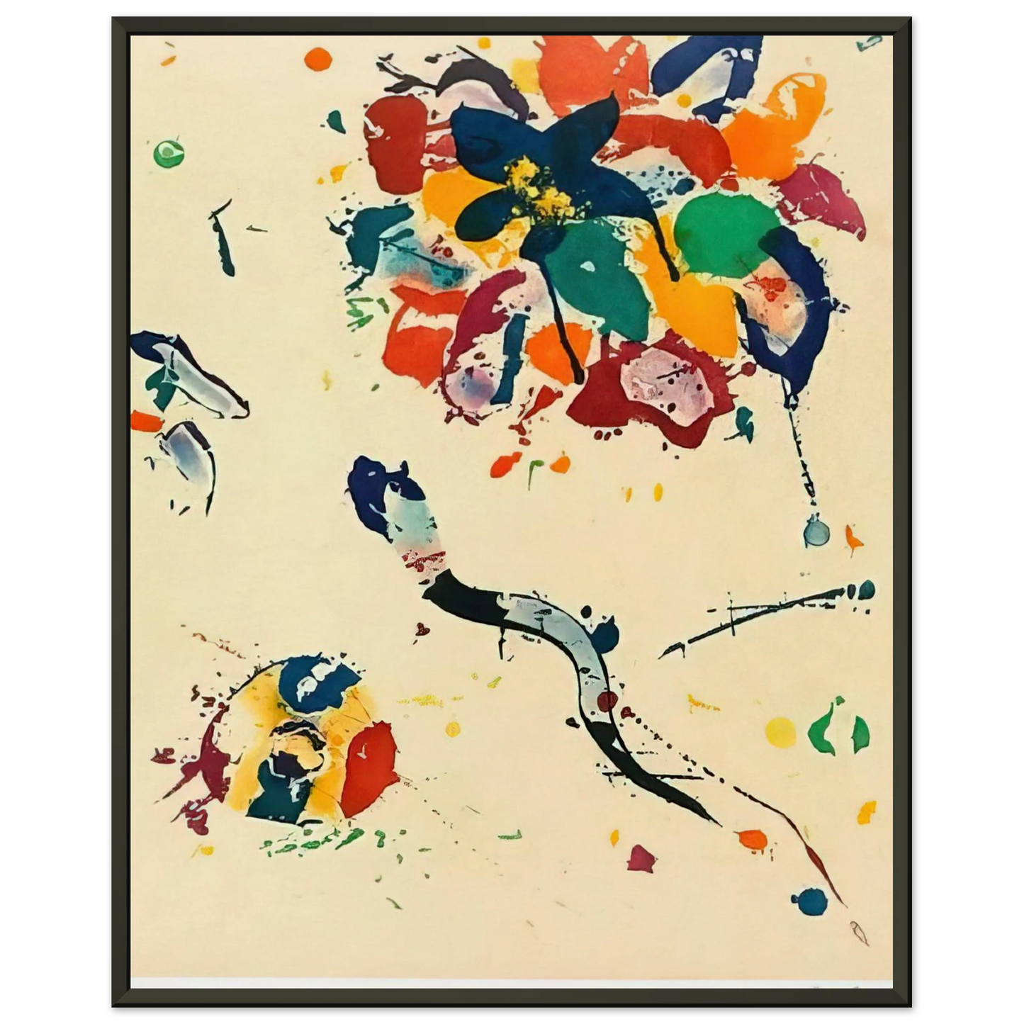 Sam Francis Untitled SFE 075 Framed Art Print - Aluminum Frame - 40x50 cm / 16x20 inches