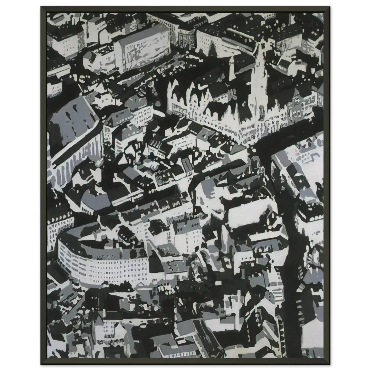 Gerhard Richter TOWNSCAPE MU 1968 Framed Art Print - Aluminum Frame - 60x80 cm / 24x32 inches