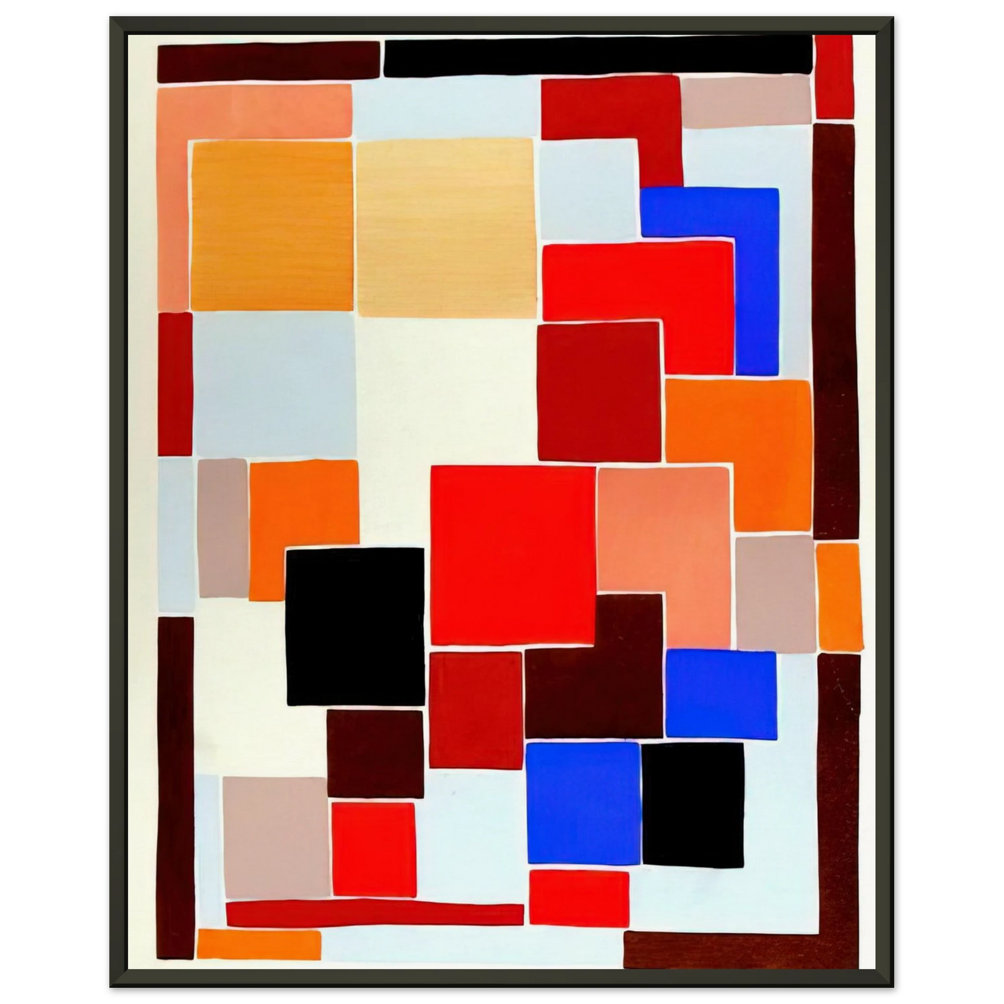 Sonia Delaunay DESIGN IN THE STYLE OF MONDRIAN POSSIBLY FOR A RUG FROM COMPOSITIONS COLOURS IDEAS 1931 Framed Art Print - Aluminum Frame - 40x50 cm / 16x20 inches