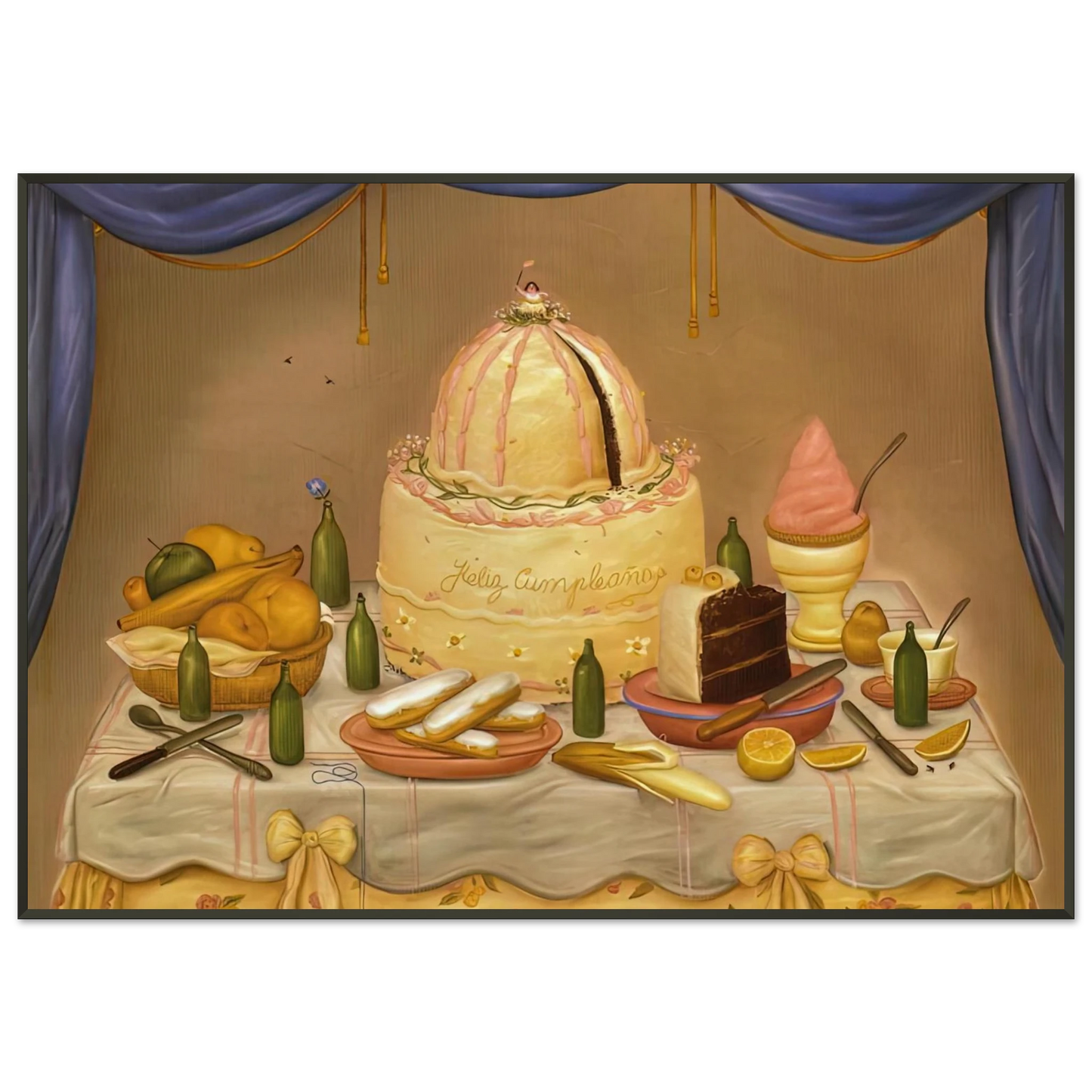 Fernando Botero HAPPY BIRTHDAY Framed Art Print - Aluminum Frame - 21x29.7 cm / 8x12"