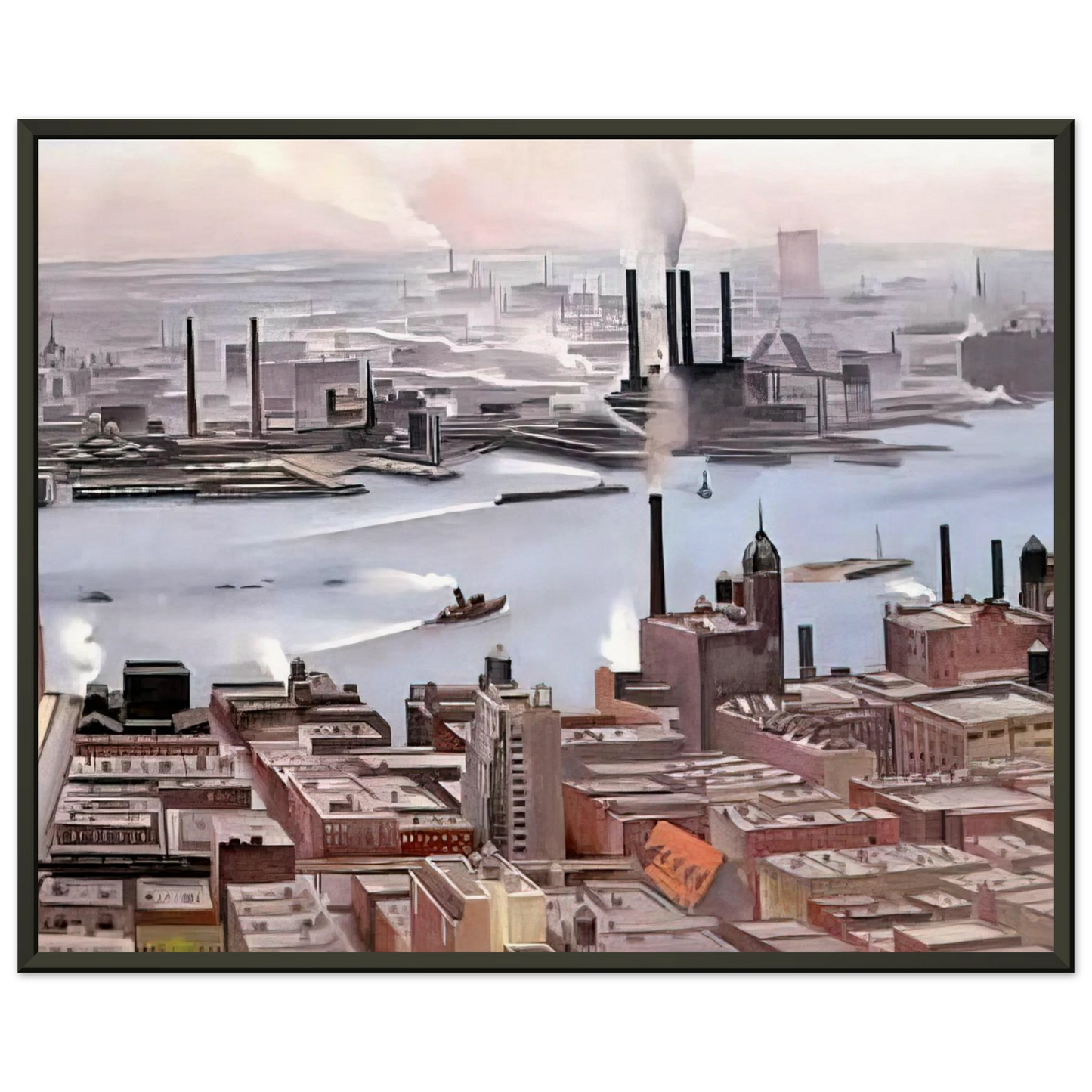 Georgia OKeeffe East River from the Thirtieth Story of the Shelton Hotel Framed Art Print - Aluminum Frame - 60x80 cm / 24x32 inches