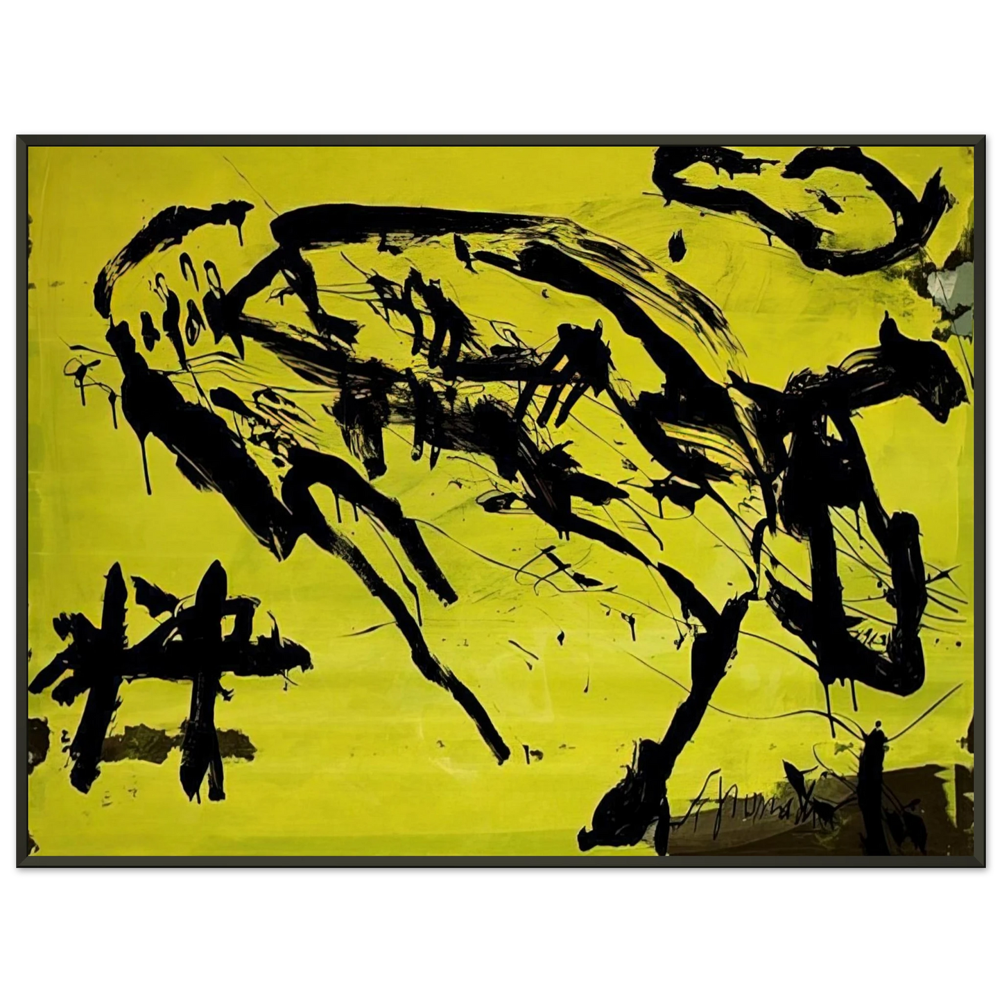 Emil Schumacher Hirschkuh Tachisme Framed Art Print - Aluminum Frame - 60x80 cm / 24x32 inches