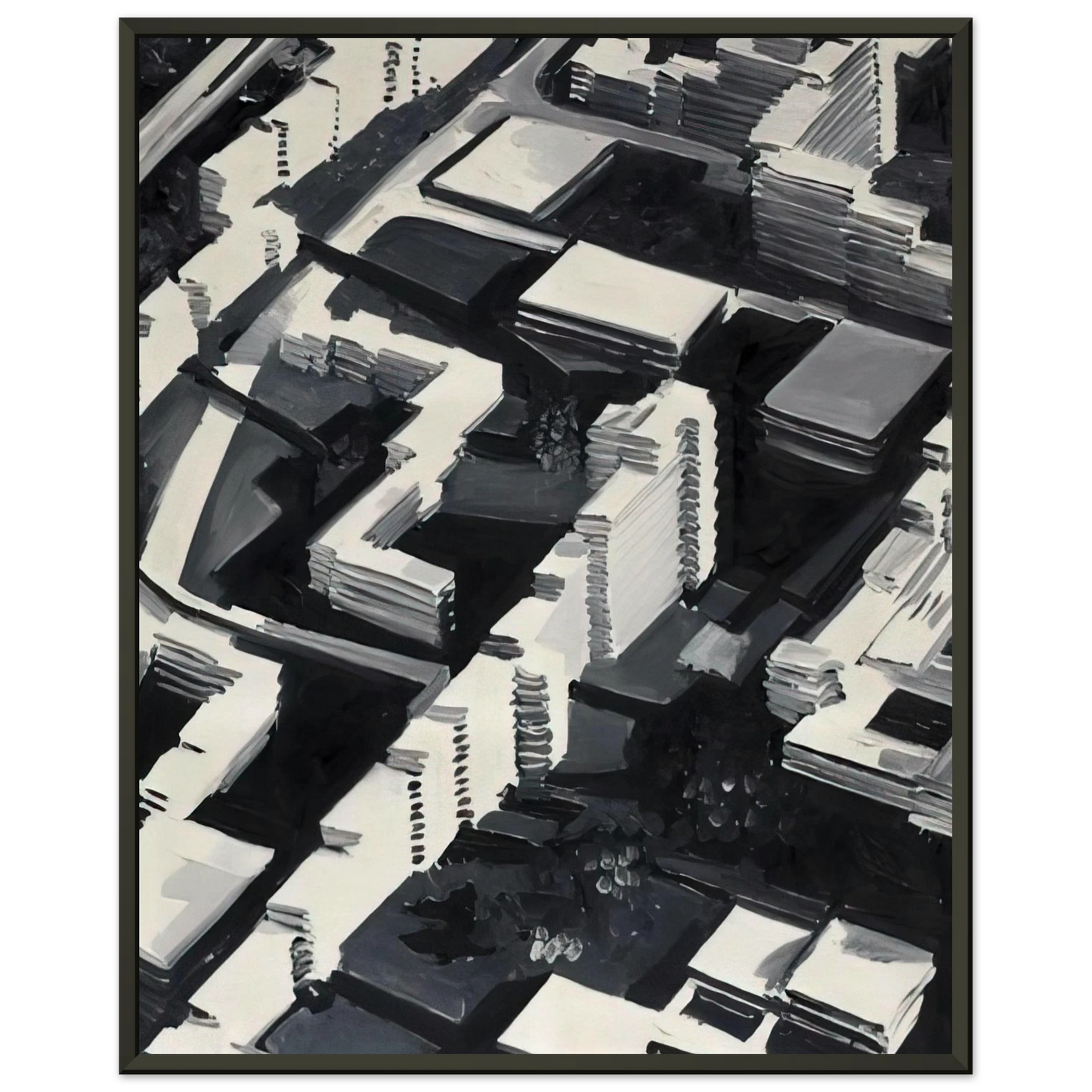 Gerhard Richter TOWNSCAPE SA 1969 Framed Art Print - Aluminum Frame - 40x50 cm / 16x20 inches