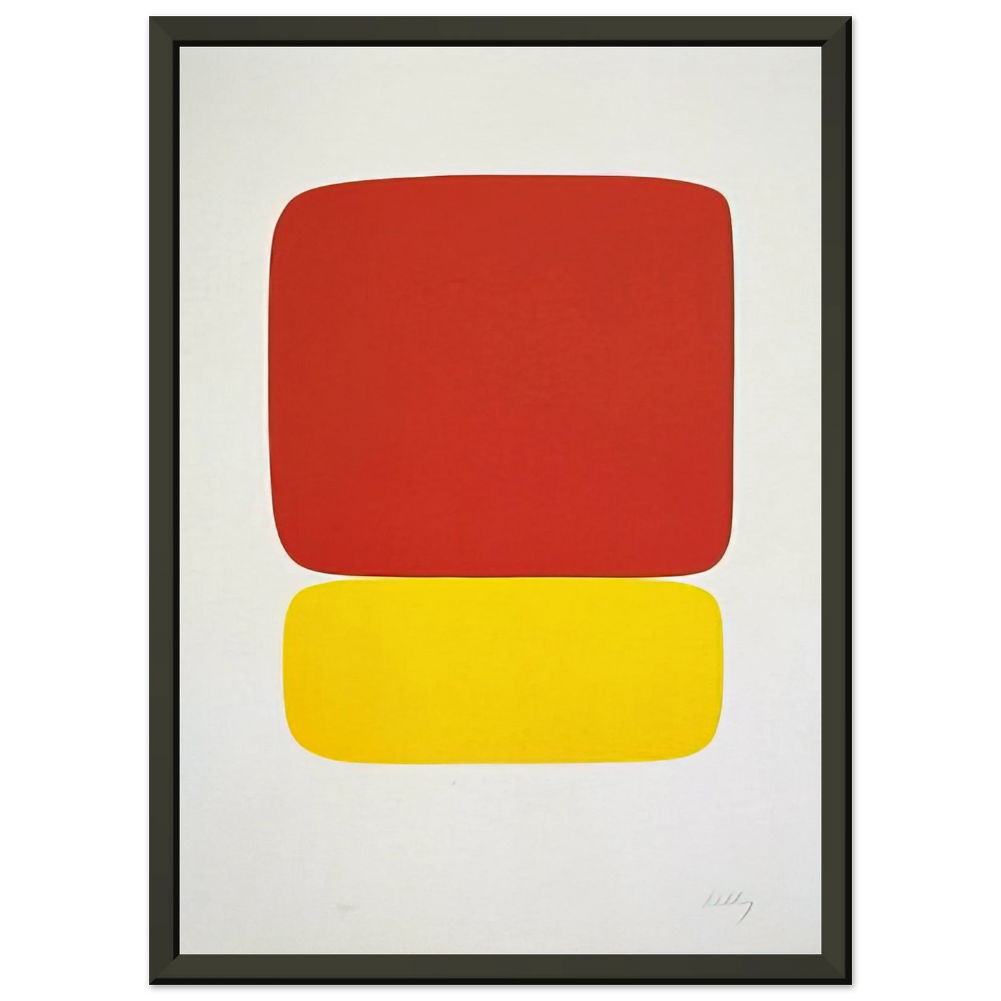 Ellsworth Kelly Red over Yellow from Suite of TwentySeven Color Lithographs Framed Art Print - Aluminum Frame - 40x50 cm / 16x20 inches